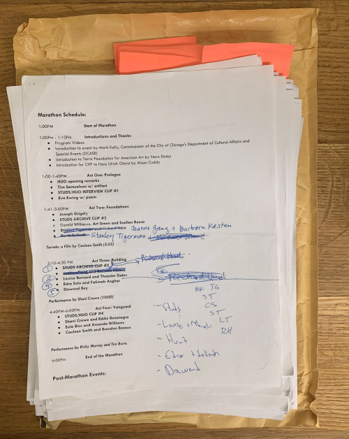 Hans Ulrich Obrist, The Chicago Interview Marathon Notes, September 2018