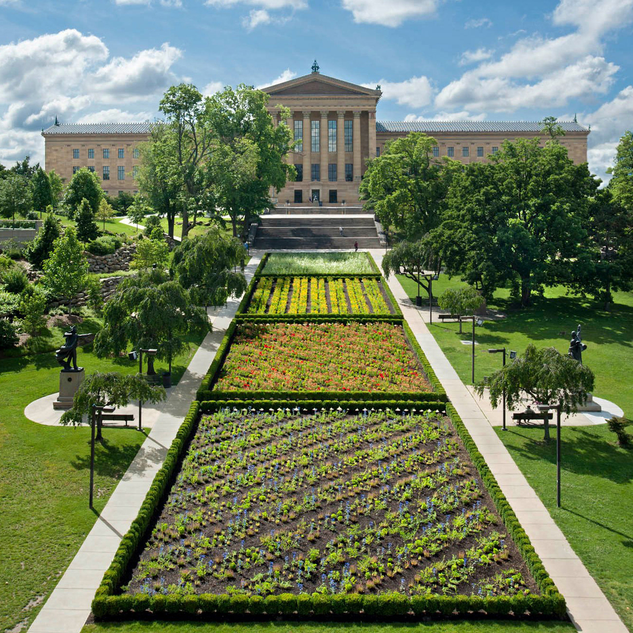 Sol LeWitt, Propuesta para Lines in Four Directions in Flowers para la Fairmount Park Art Association, 1981.