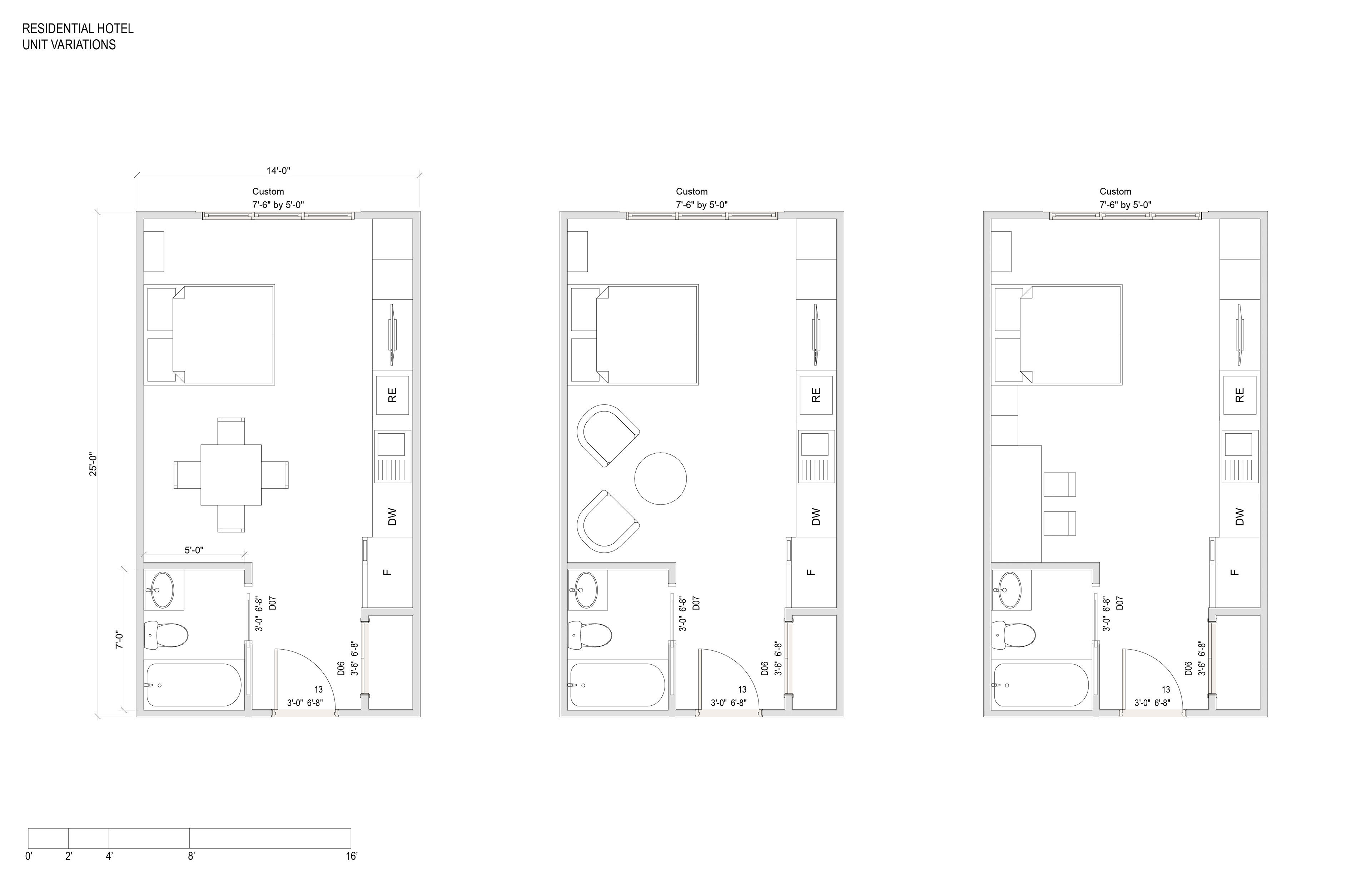 Residential Hotel - Unit Variations