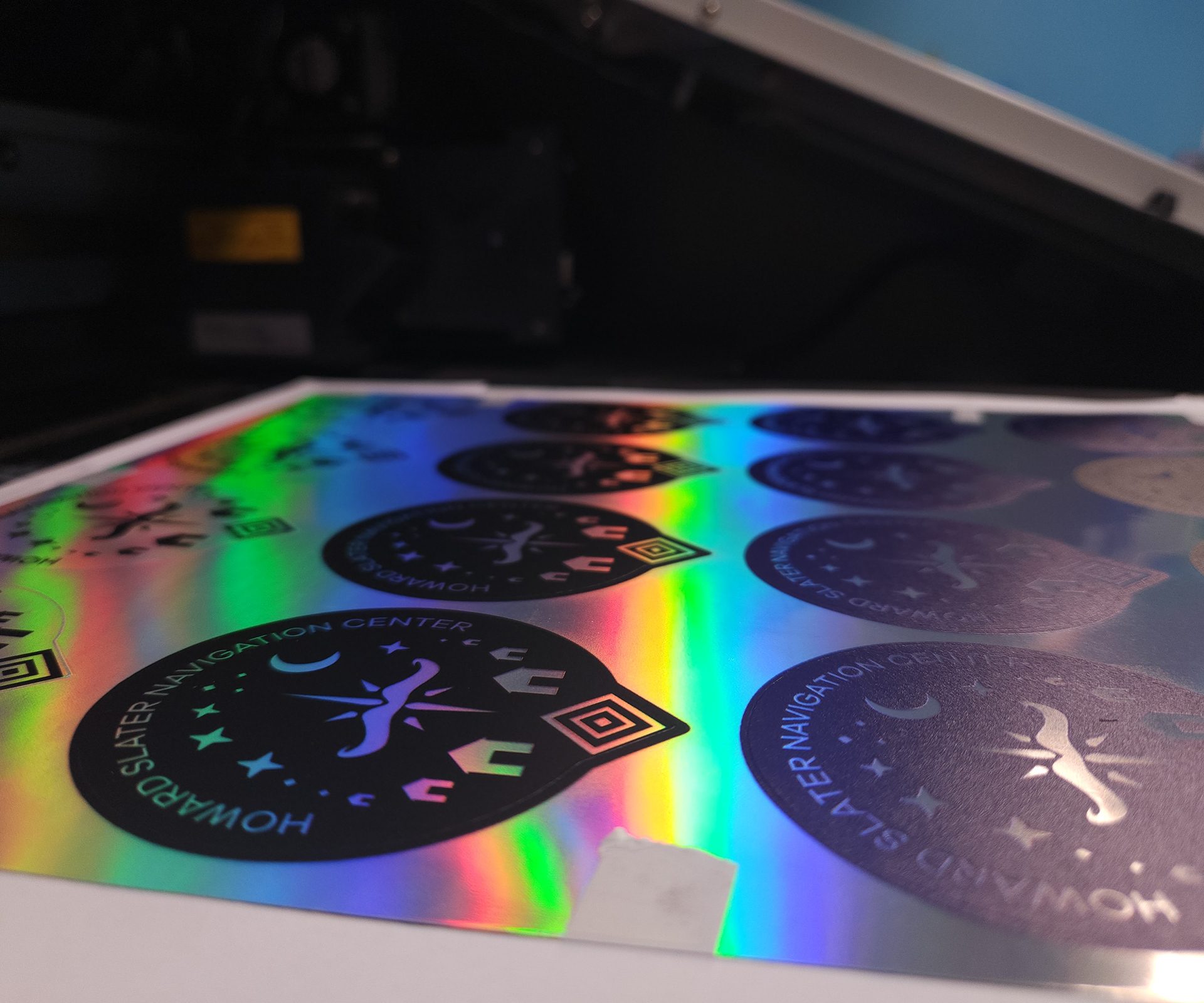 Close up of sticker design for donors