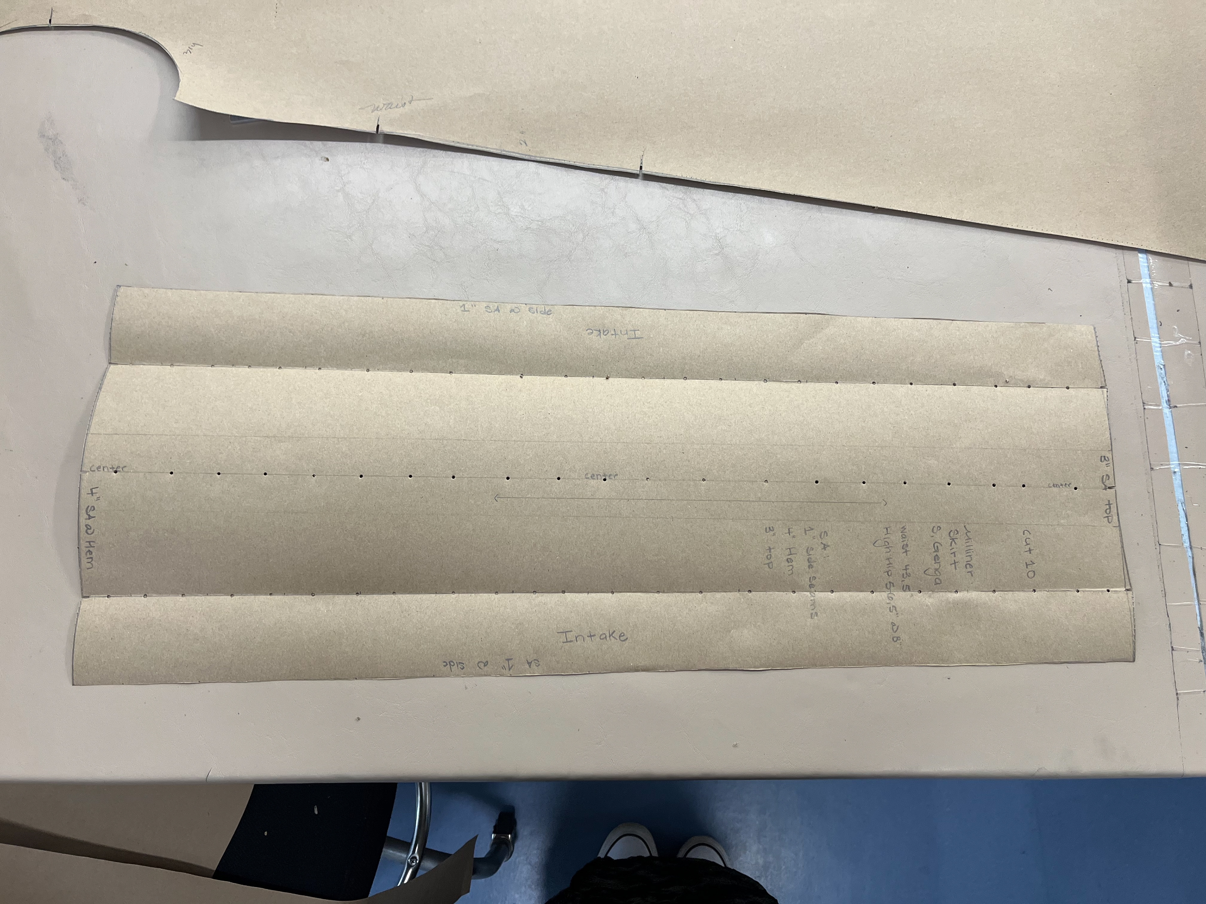 Skirt pattern panel for Milliner