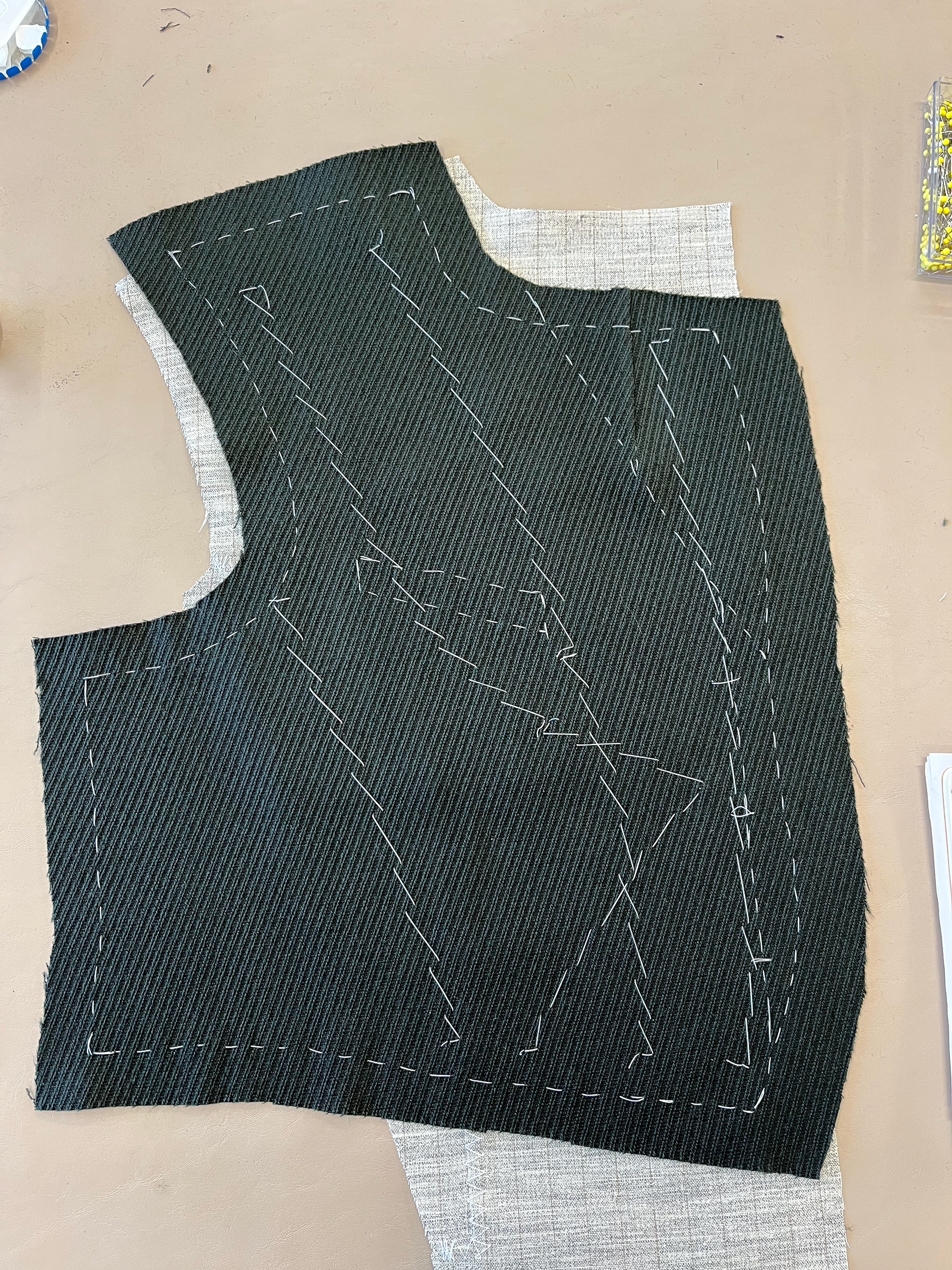 Schaunard coat front in process
