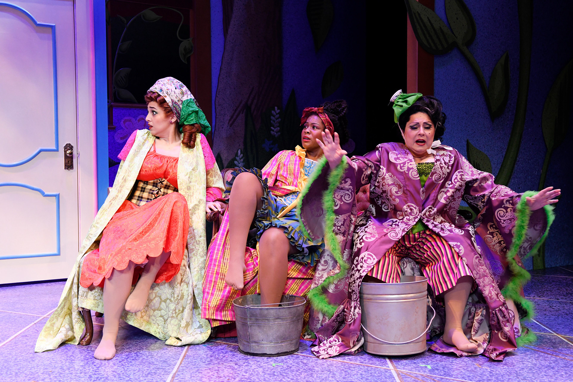 Sydney Carmona, Adeera Harris, and Ann Arvia in the Syracuse Stage and the Syracuse University Department of Drama present "Rodgers & Hammerstein's Cinderella." Nov. 22, 2024 - Jan. 5, 2025.