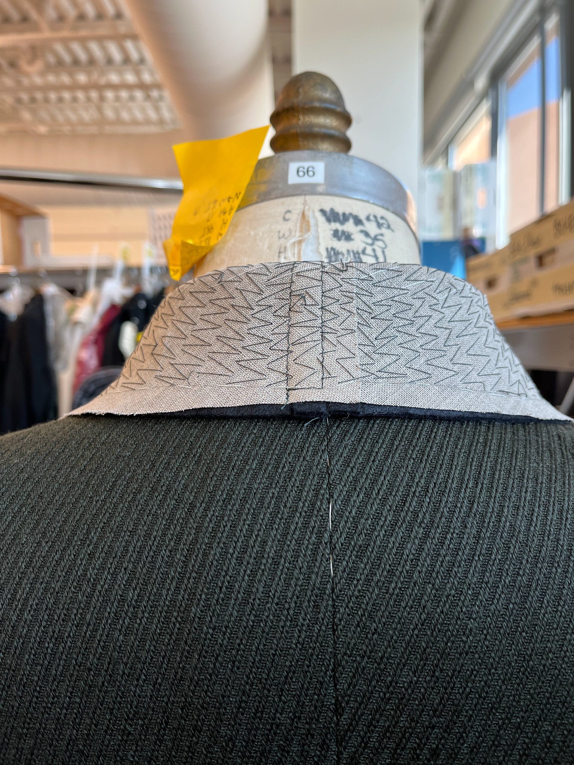 Schaunard coat collar in process
