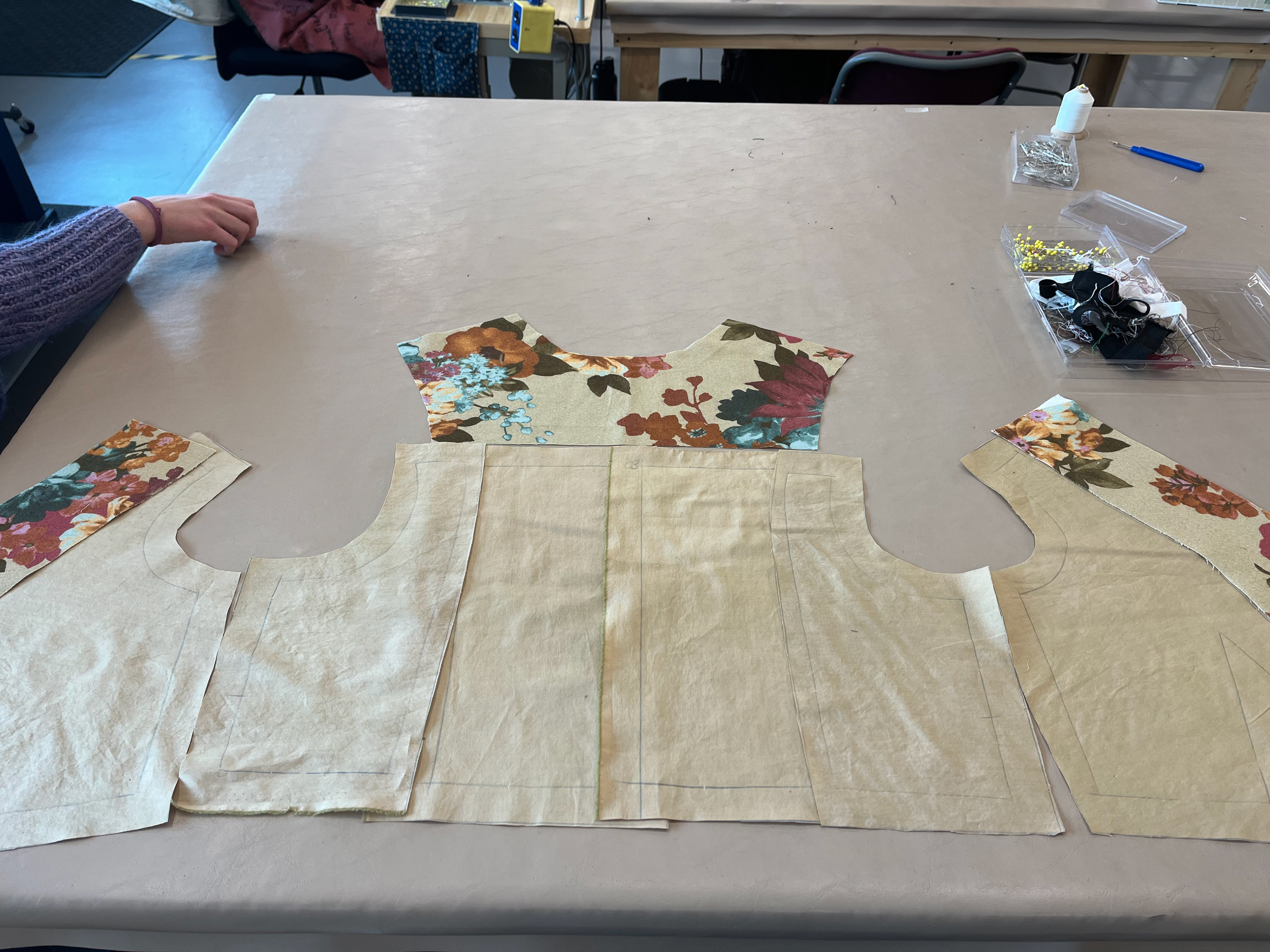 Sieglinde dress lining in progress