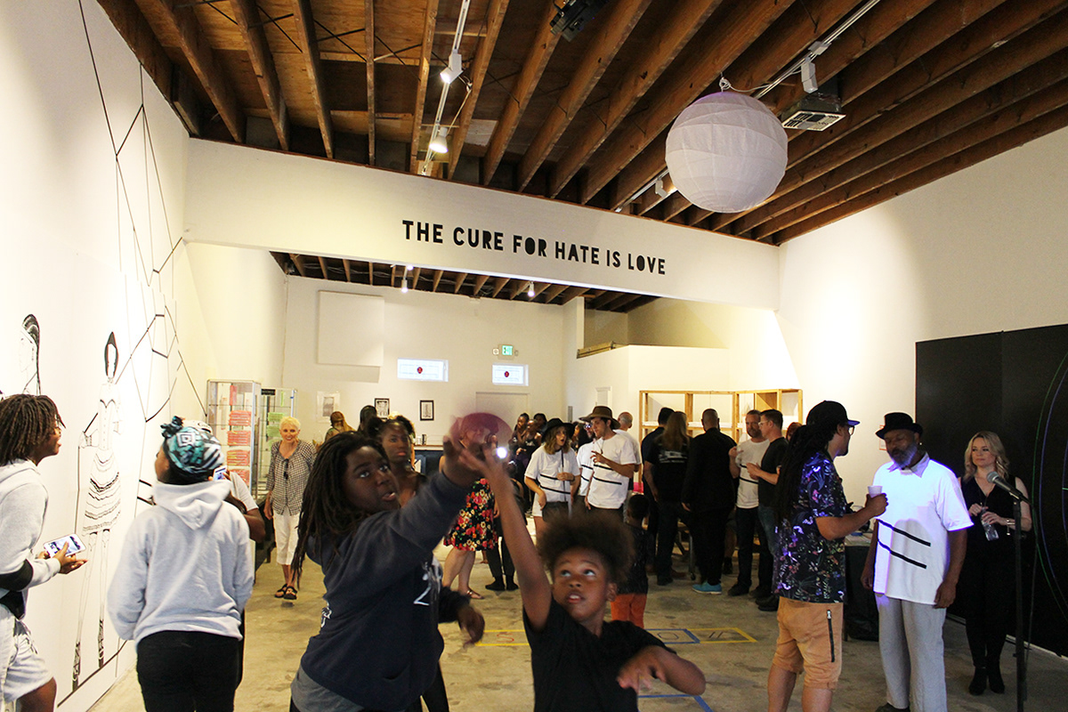 Tape Art interactive installation mural event party