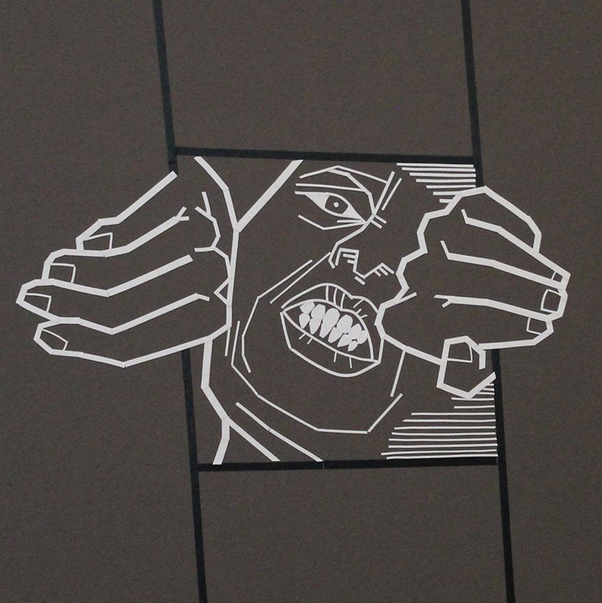 Get out - tape art - Chiho Harazaki