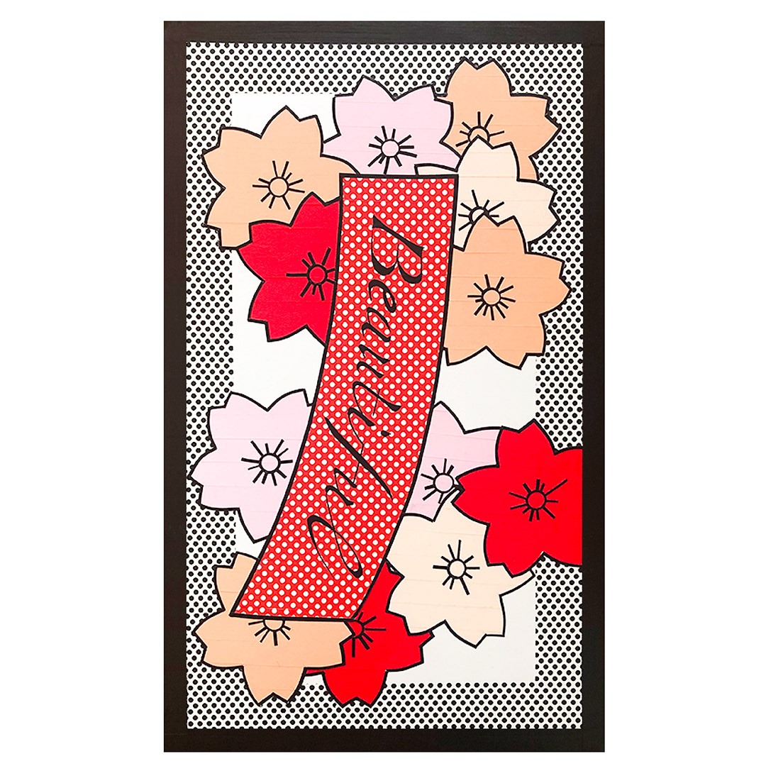 colorful sakura tape art flower card