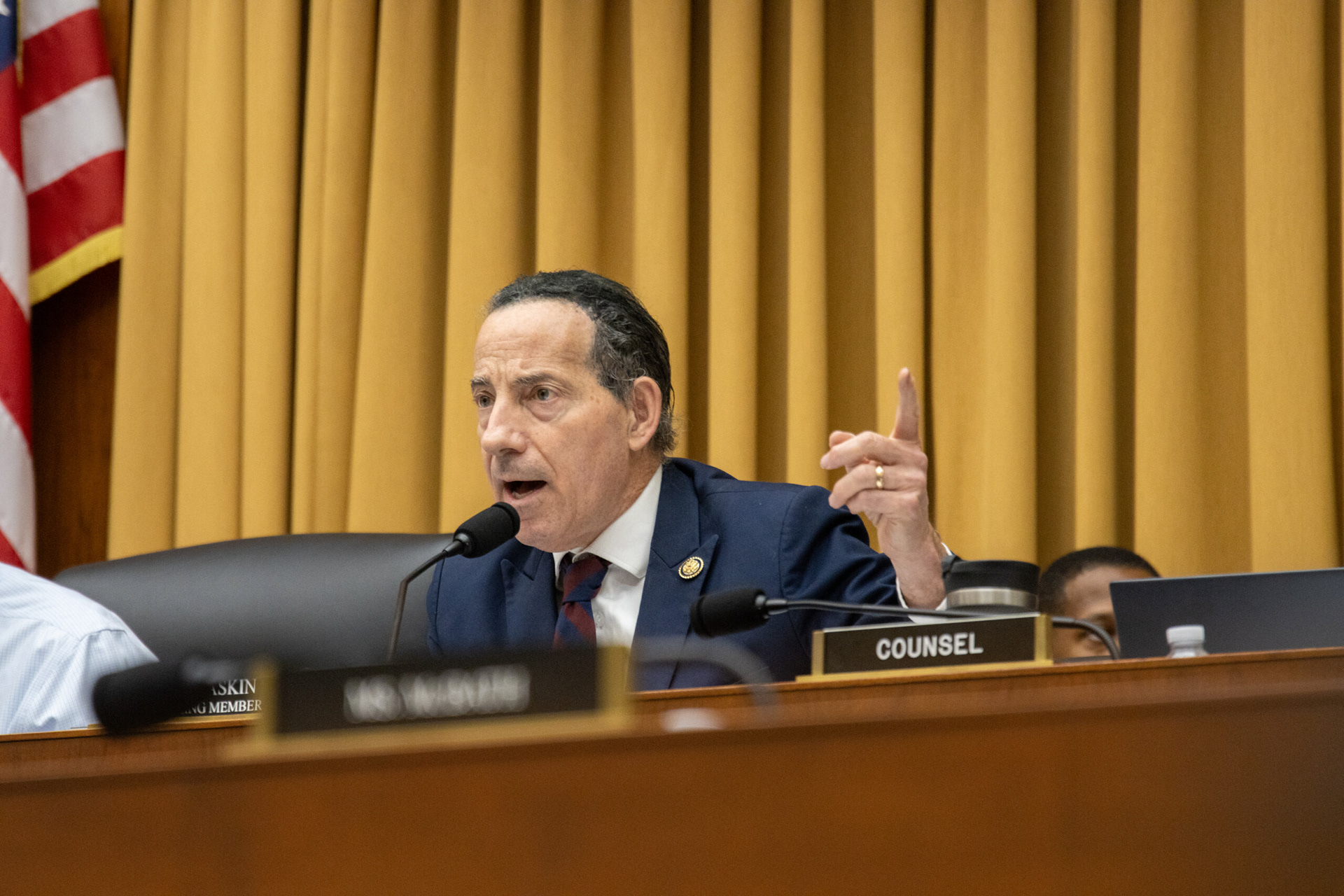 WASHINGTON - Maryland Rep. Jamie Raskin speaks to FBI Director Kash Patel about his stewardship of the agency during the House Judiciary Committee hearing on Sept. 17, 2025. 