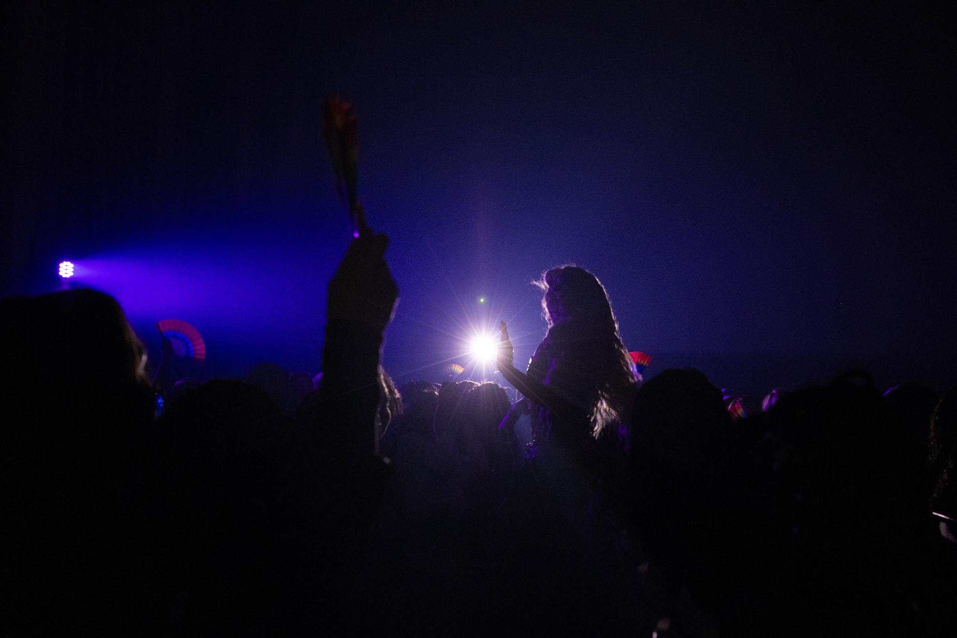 Drag performers dance through the audience at SEE’s Spring Drag Show in Stamp Student Union on April 10, 2025. (Sam Cohen/The Diamondback)