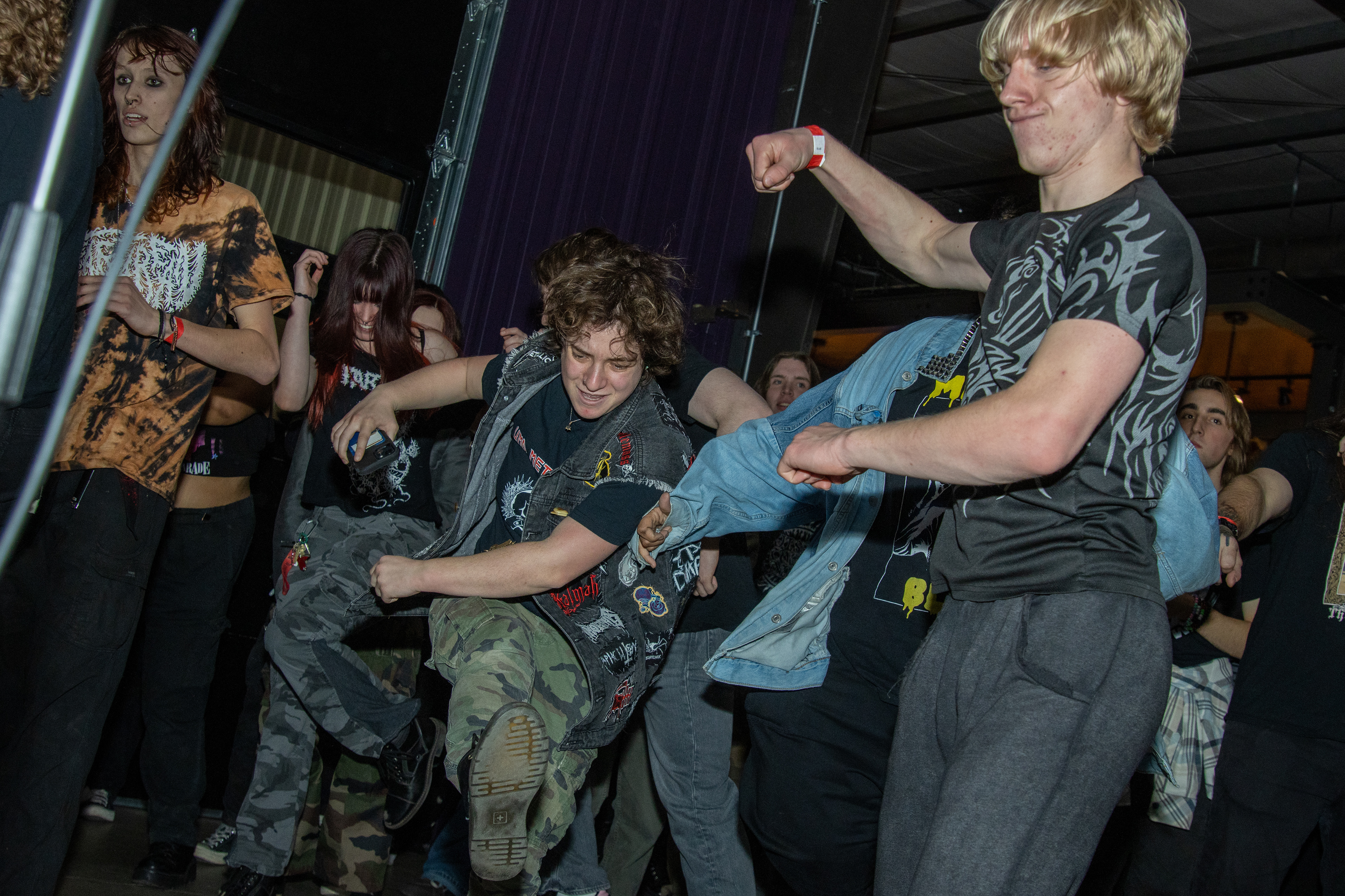 A person moshes at Shellfest II on Dec. 7, 2025. 