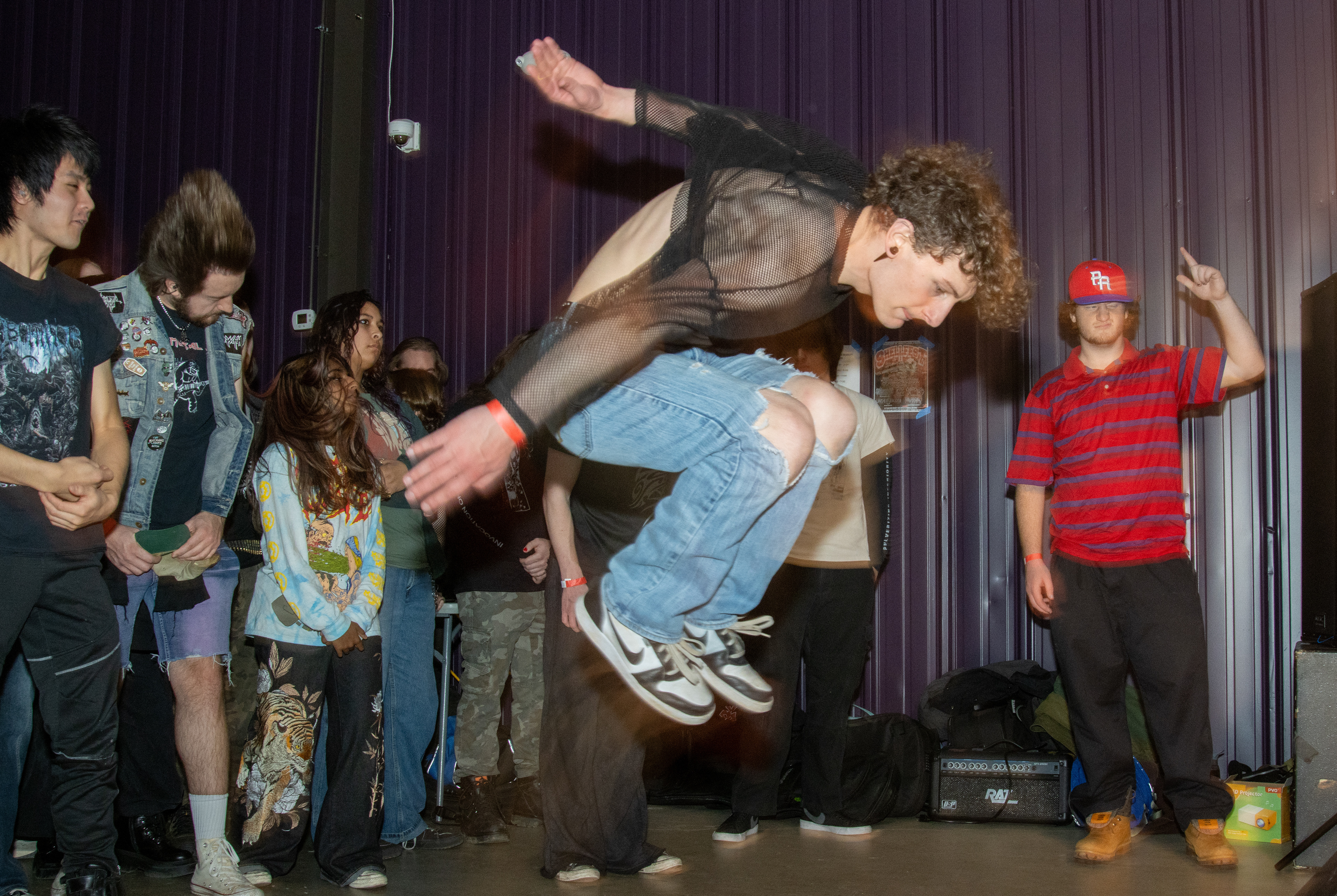 A person moshes at Shellfest II on Dec. 7, 2025.