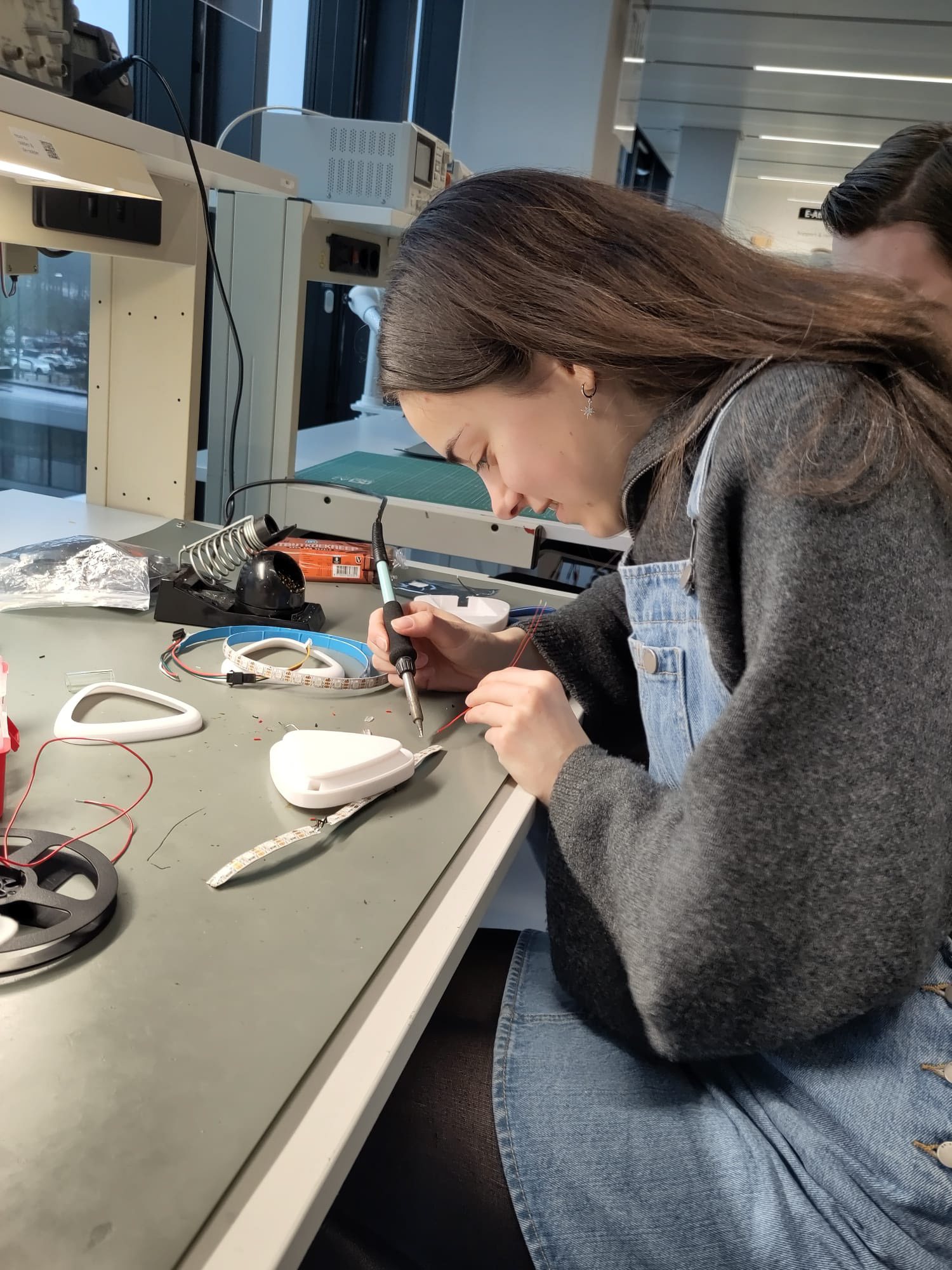 Learning to solder during Project 2
