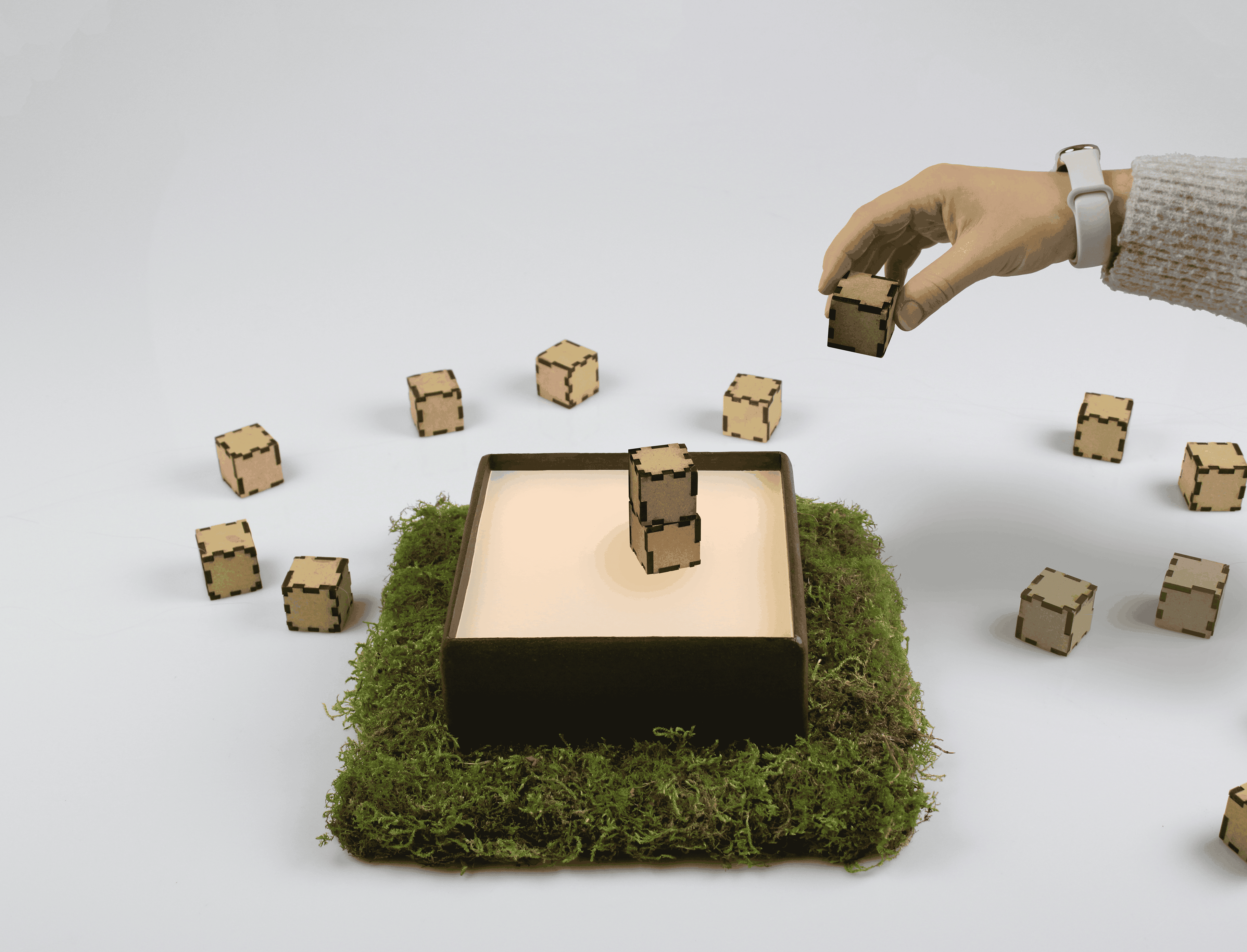 Stacking cubes after 'waking up' from anger