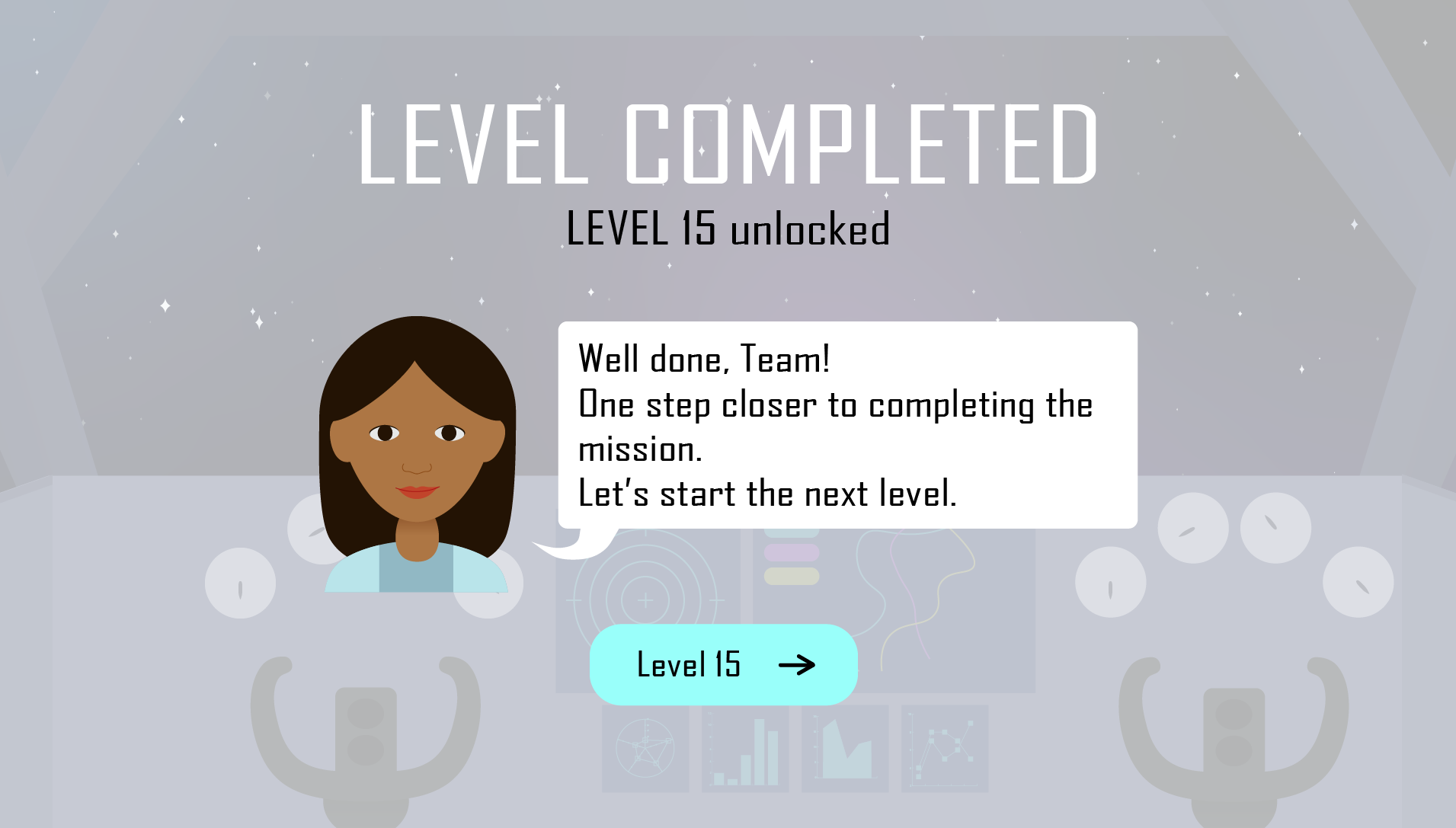 Screen when level is completed