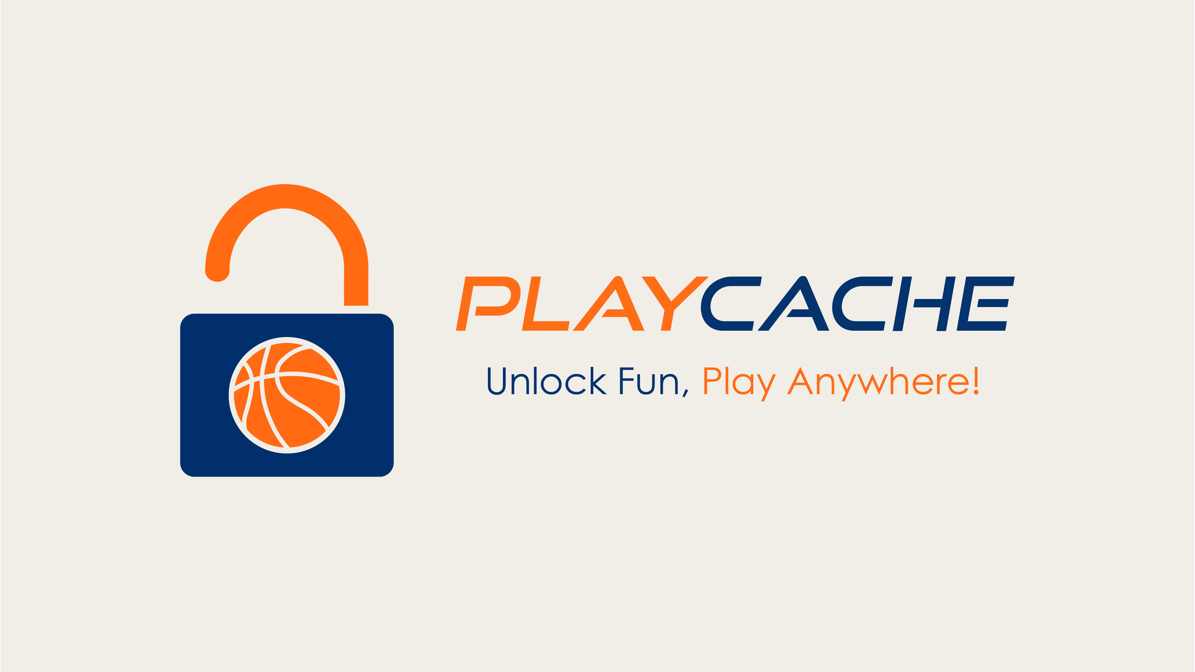 PlayCache logo and motto design