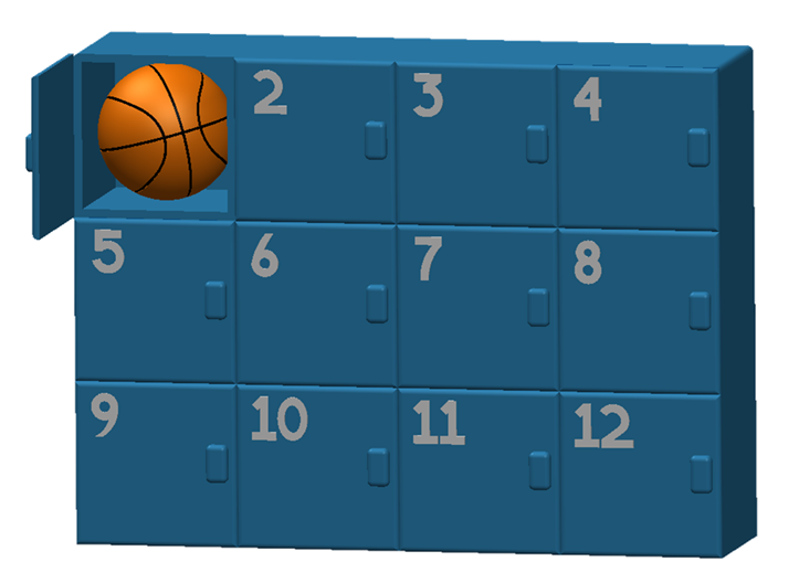 3D modeled locker setup