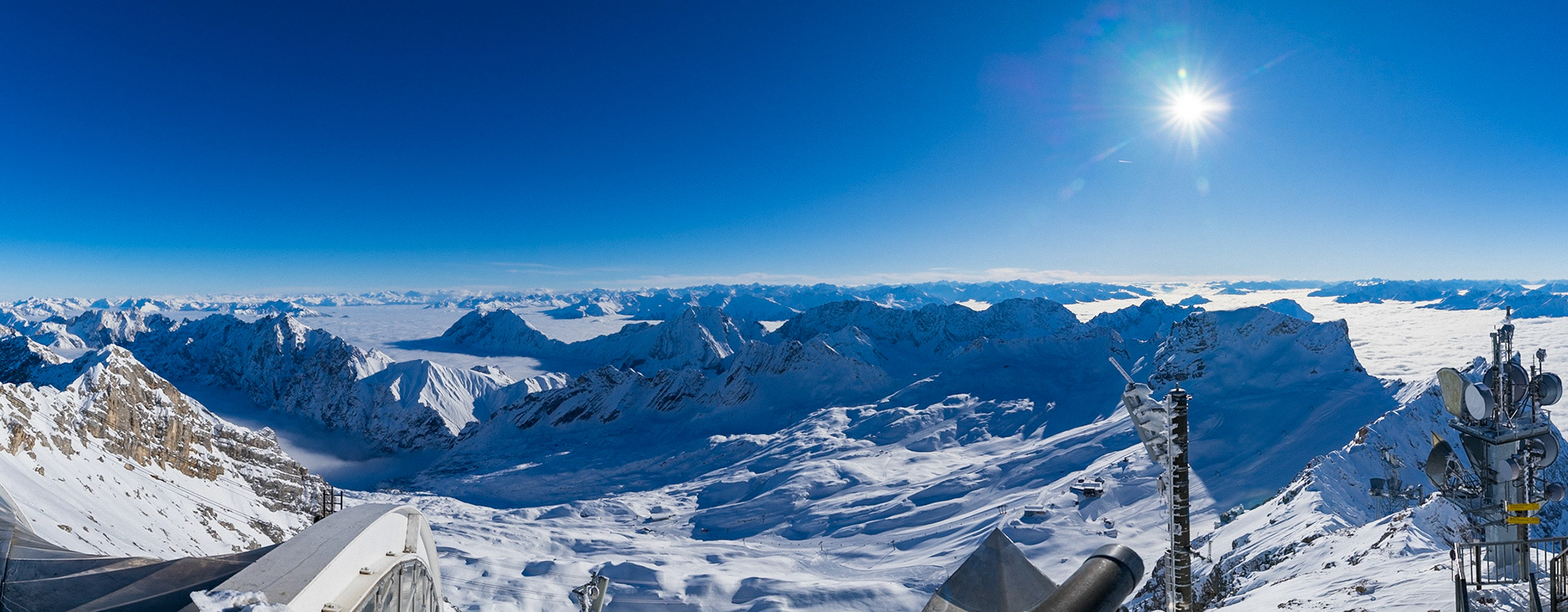 Stunning mountain view over the clouds