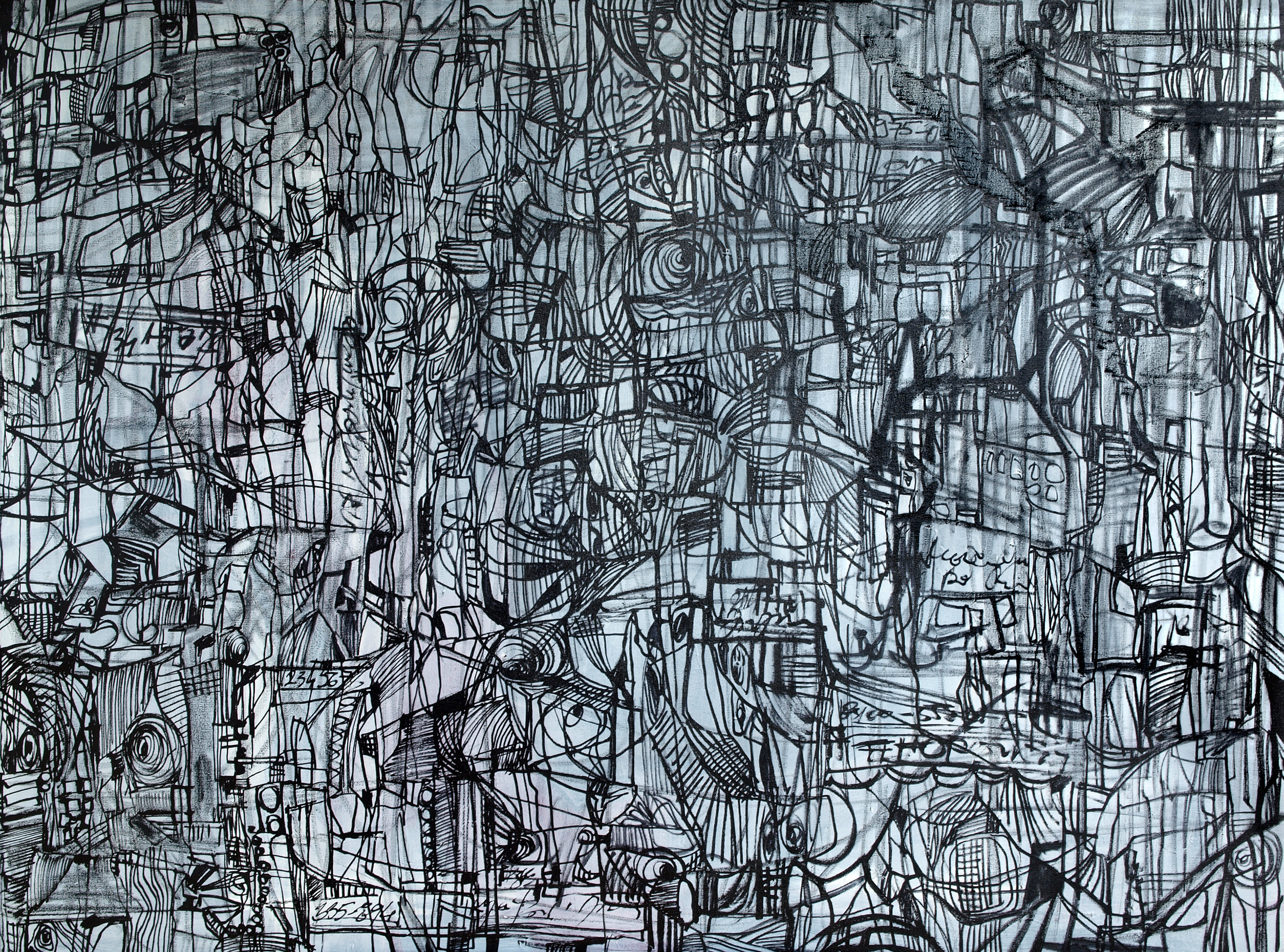 1_48" x 36" acrylic and marker on canvas