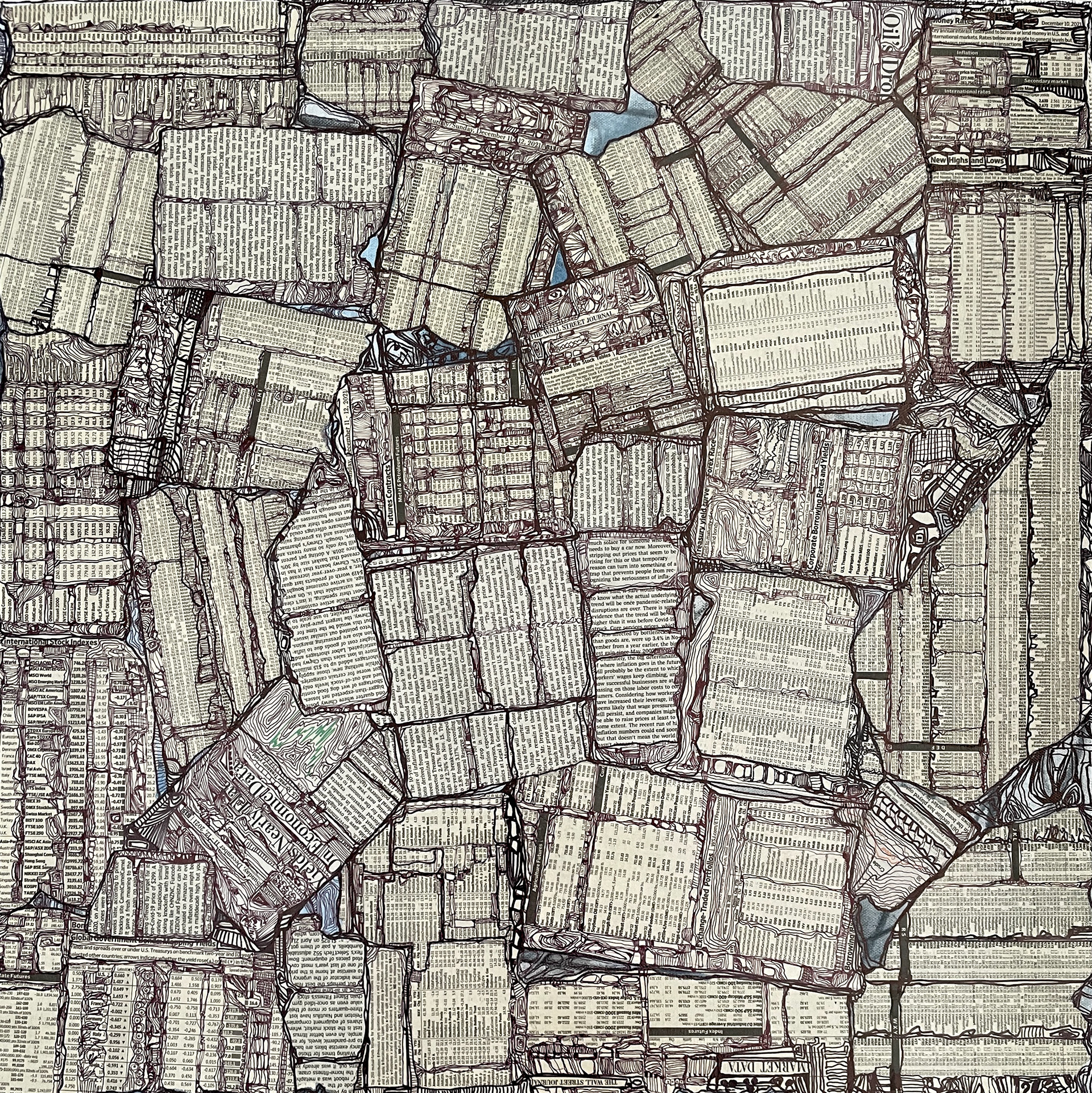 New Highs and Lows _ mixed media, 24"x24"