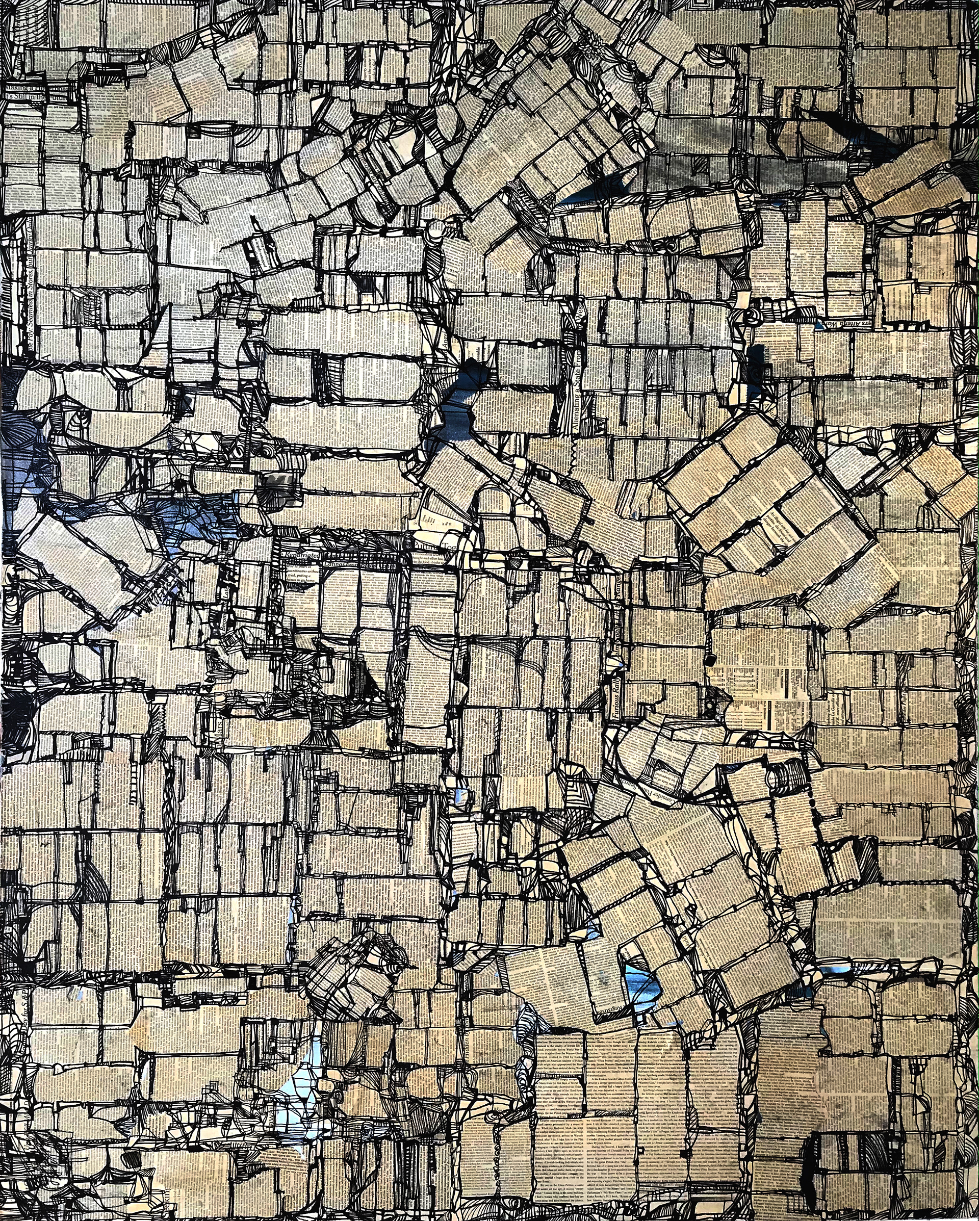 City Grid 60"x 48"_mixed media