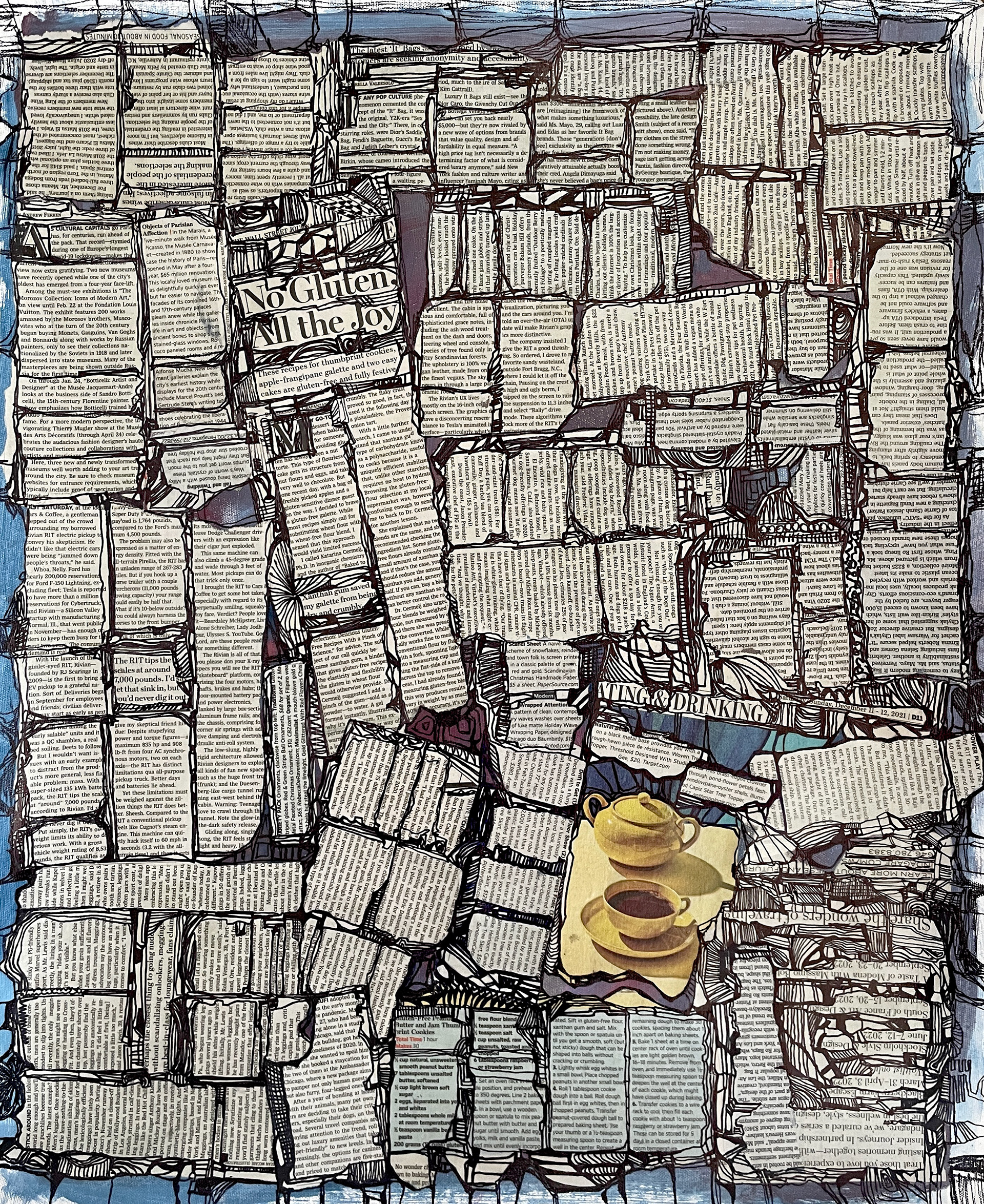 No Gluten, All the Joy _ mixed media, 25"x20"