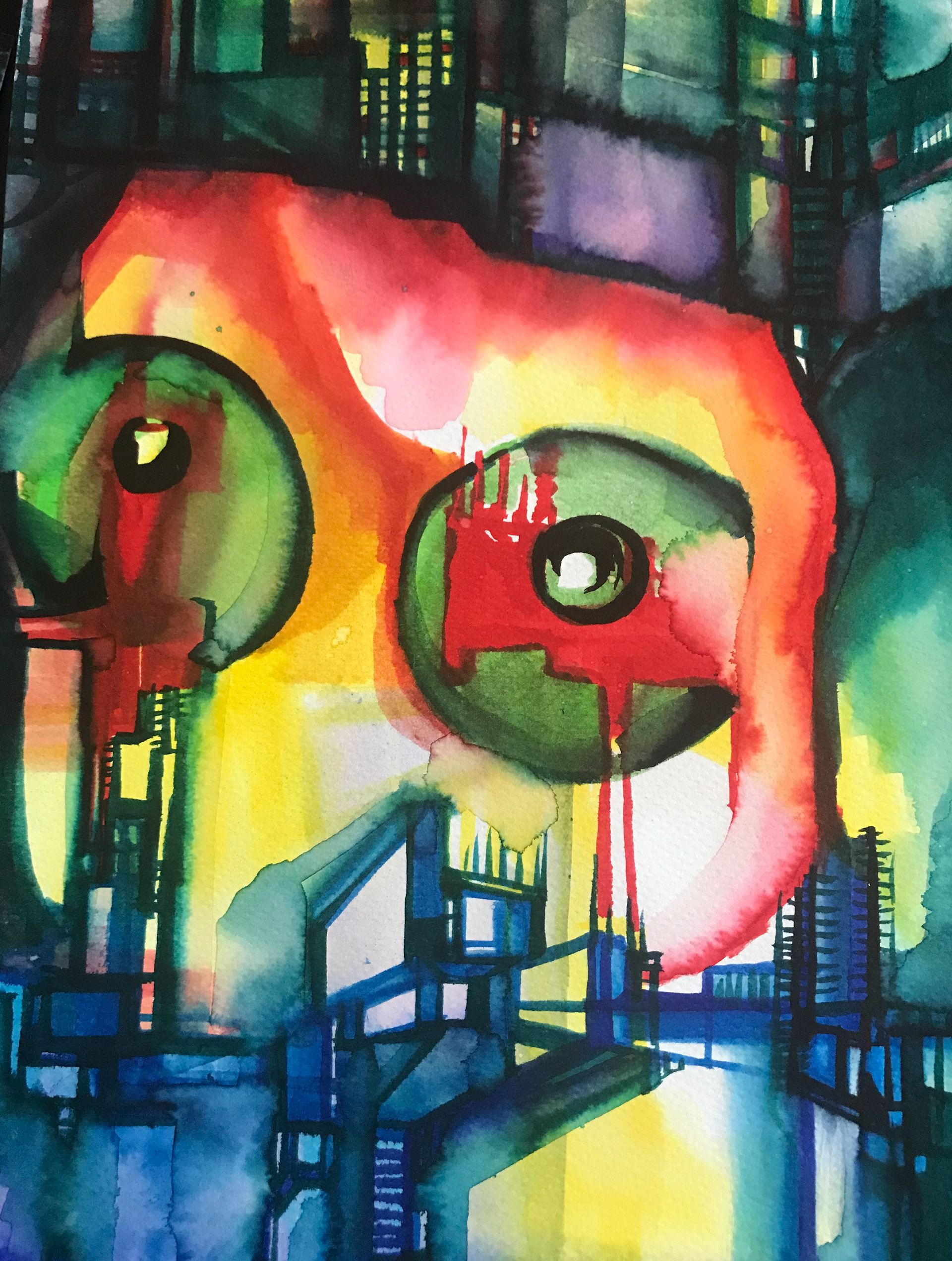 6_9" x 7" watercolor marker on paper