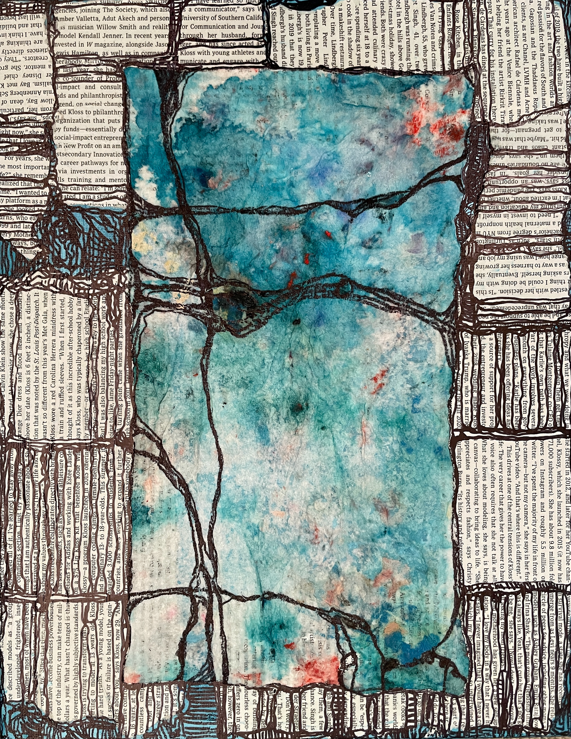 Central Park_14"x11", mixed media