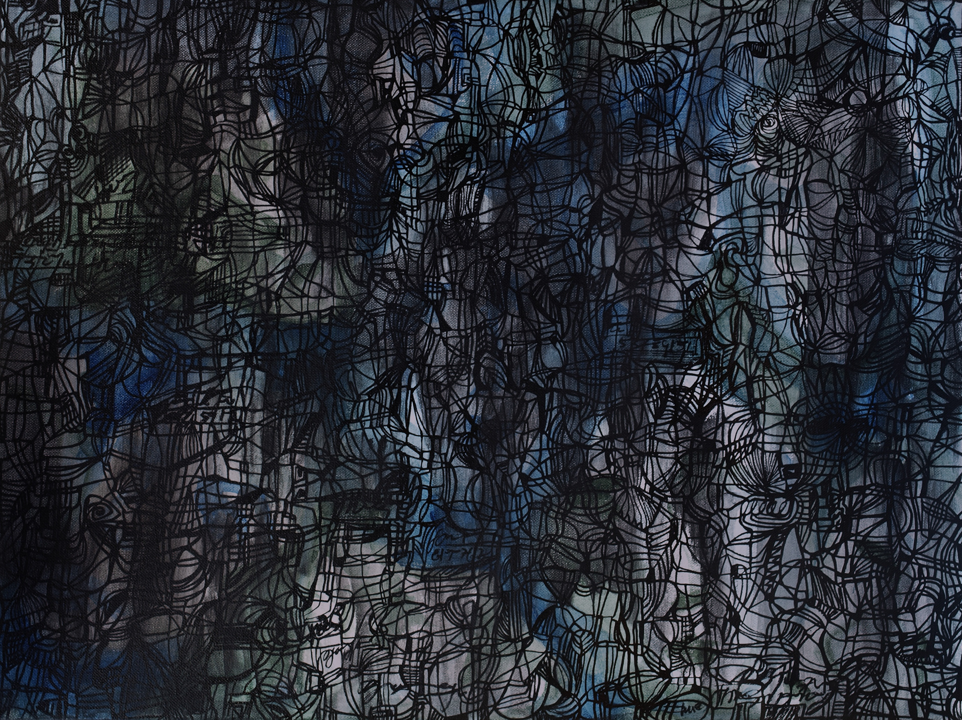 5_24" x 18" acrylic and marker on canvas