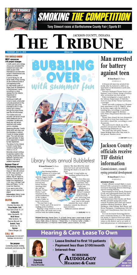 Seymour Tribune front page - 2019
