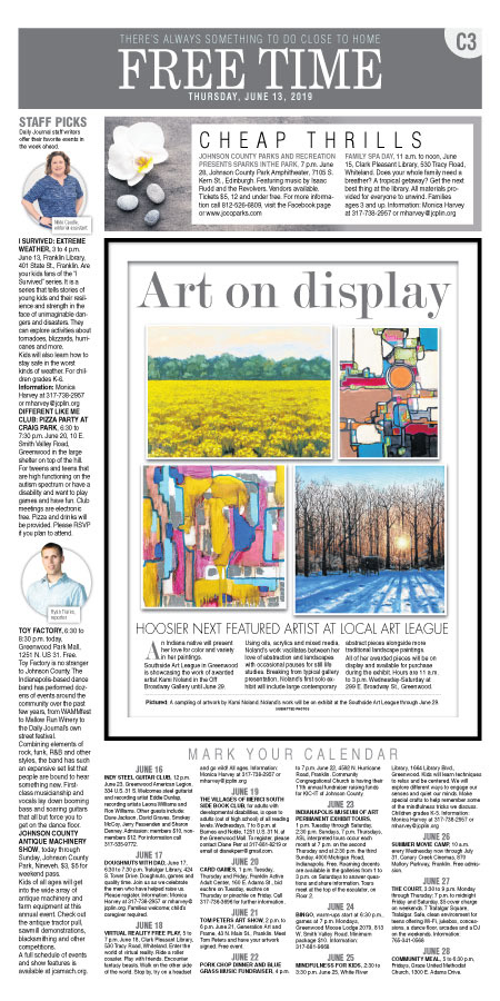 Daily Journal Free Time page - 2019