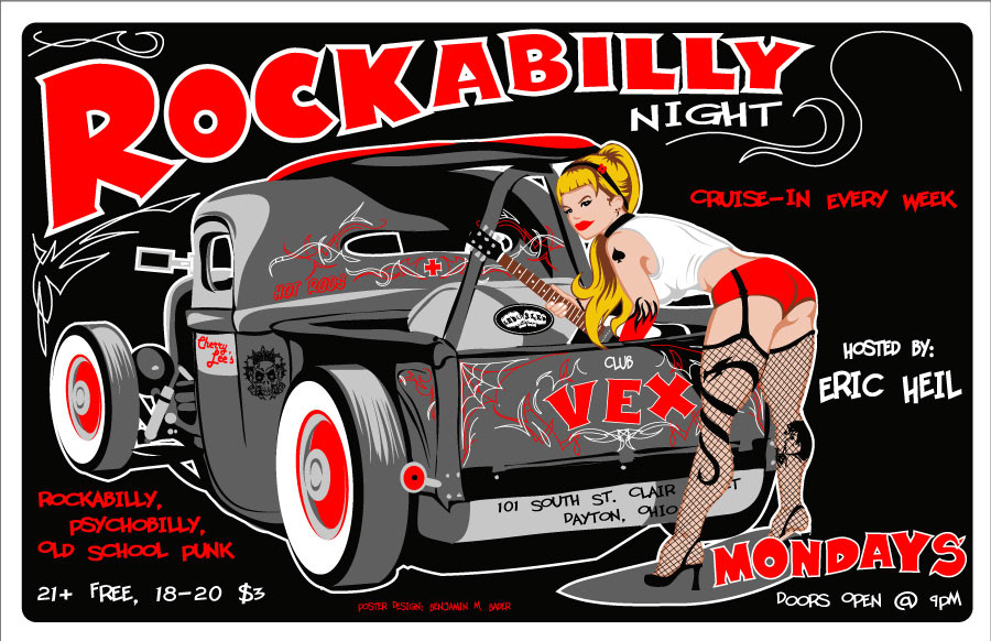 Rockabilly Night at Club Vex poster - 2009