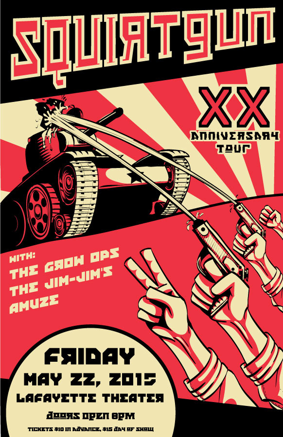 Squirtgun 20th Anniversary Tour poster - 2015