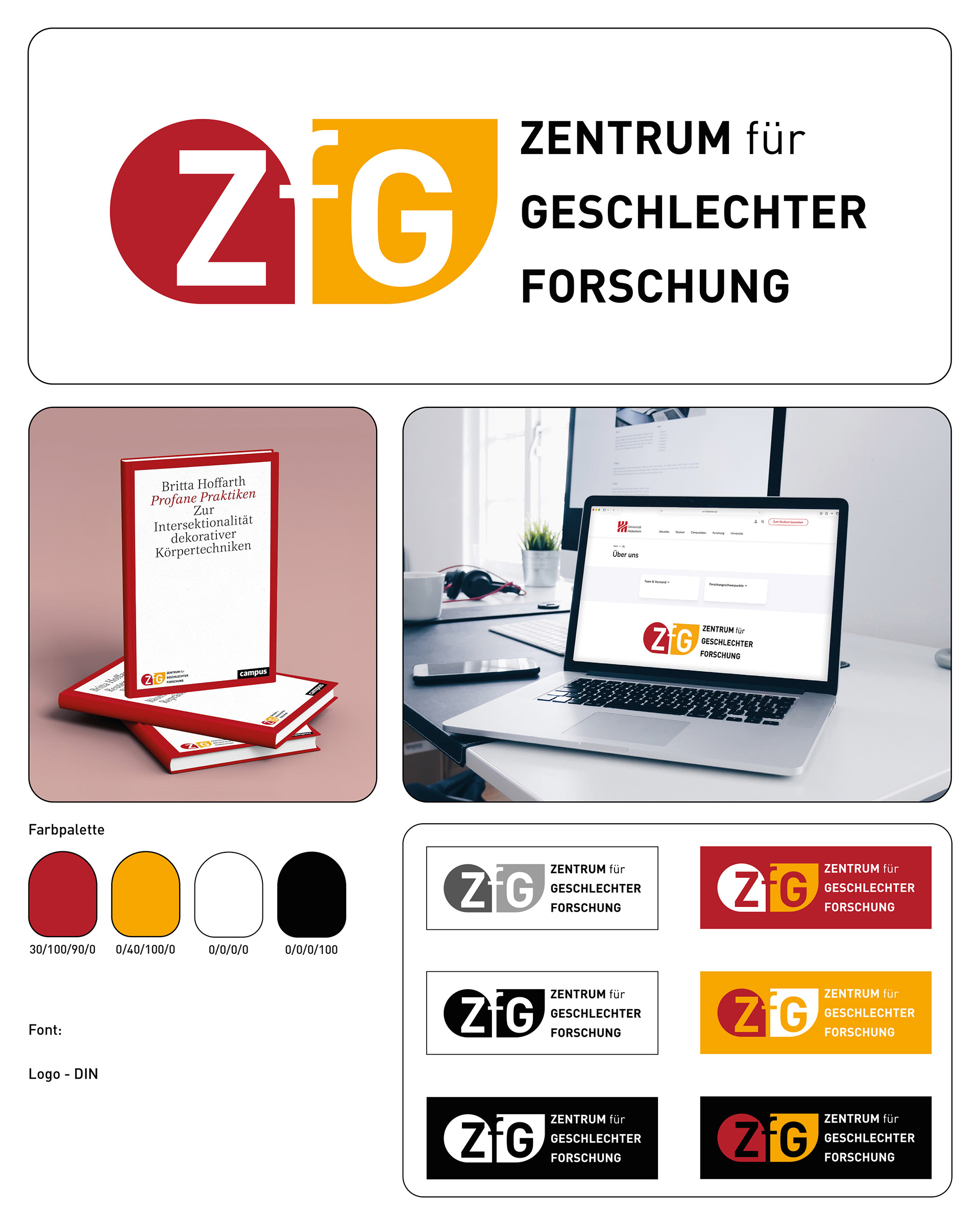 Erstellung des Logos für das Zentrum für Geschlechterforschung der Uni Hildesheim mit den Hausfarben der Universität
