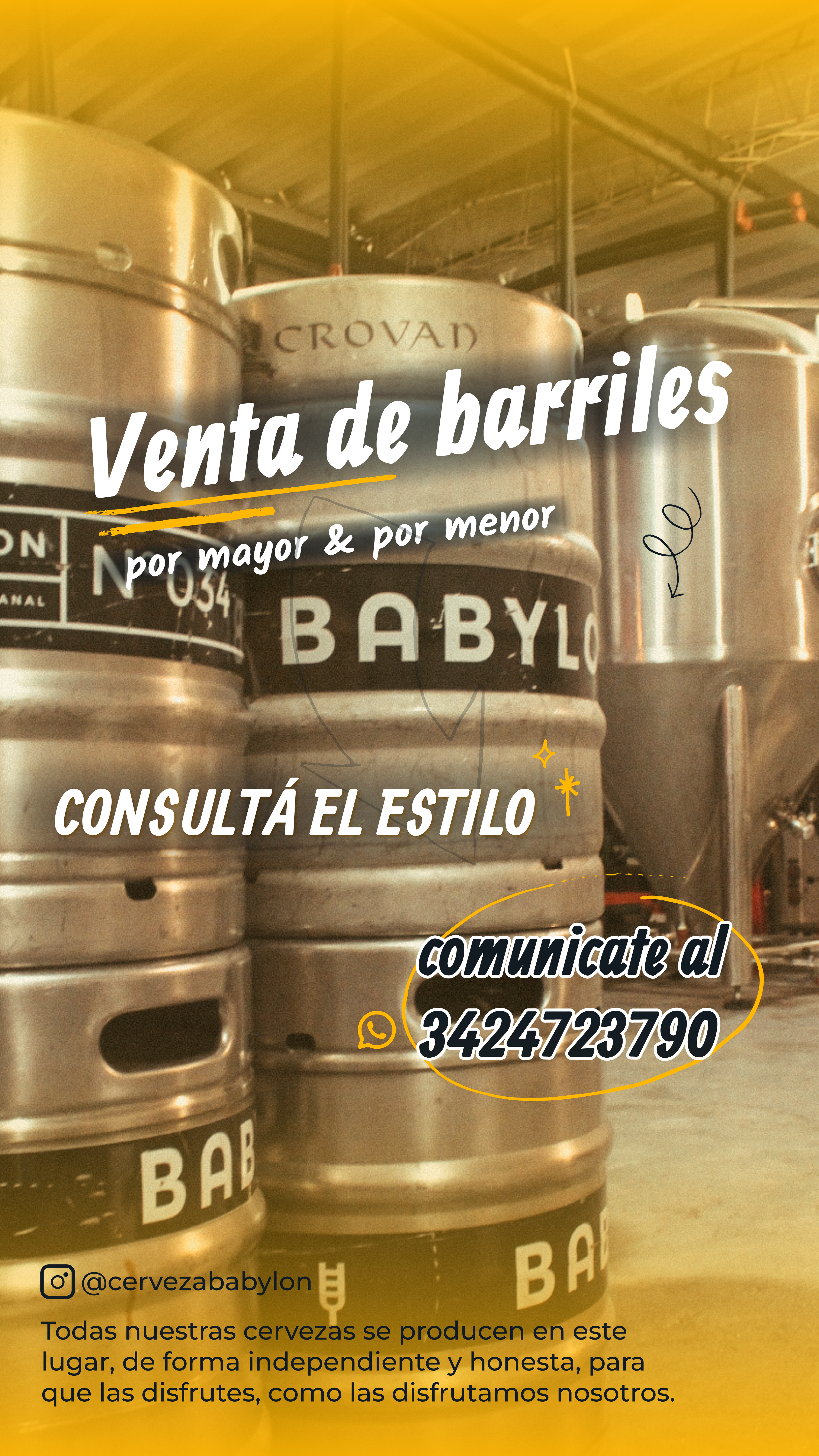 Flyer promocional para Cerveza Babylon