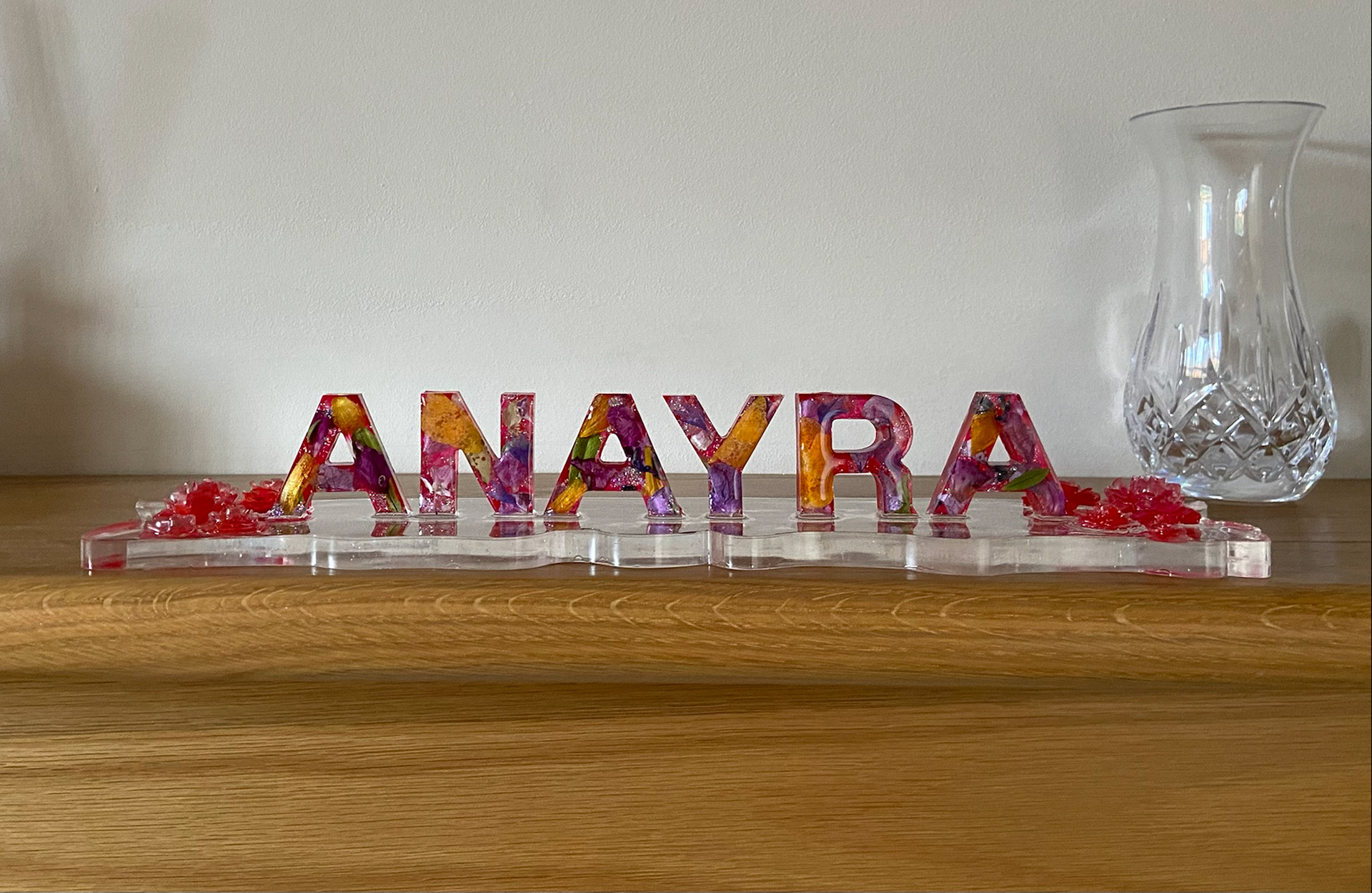 Customised name board for a little girl