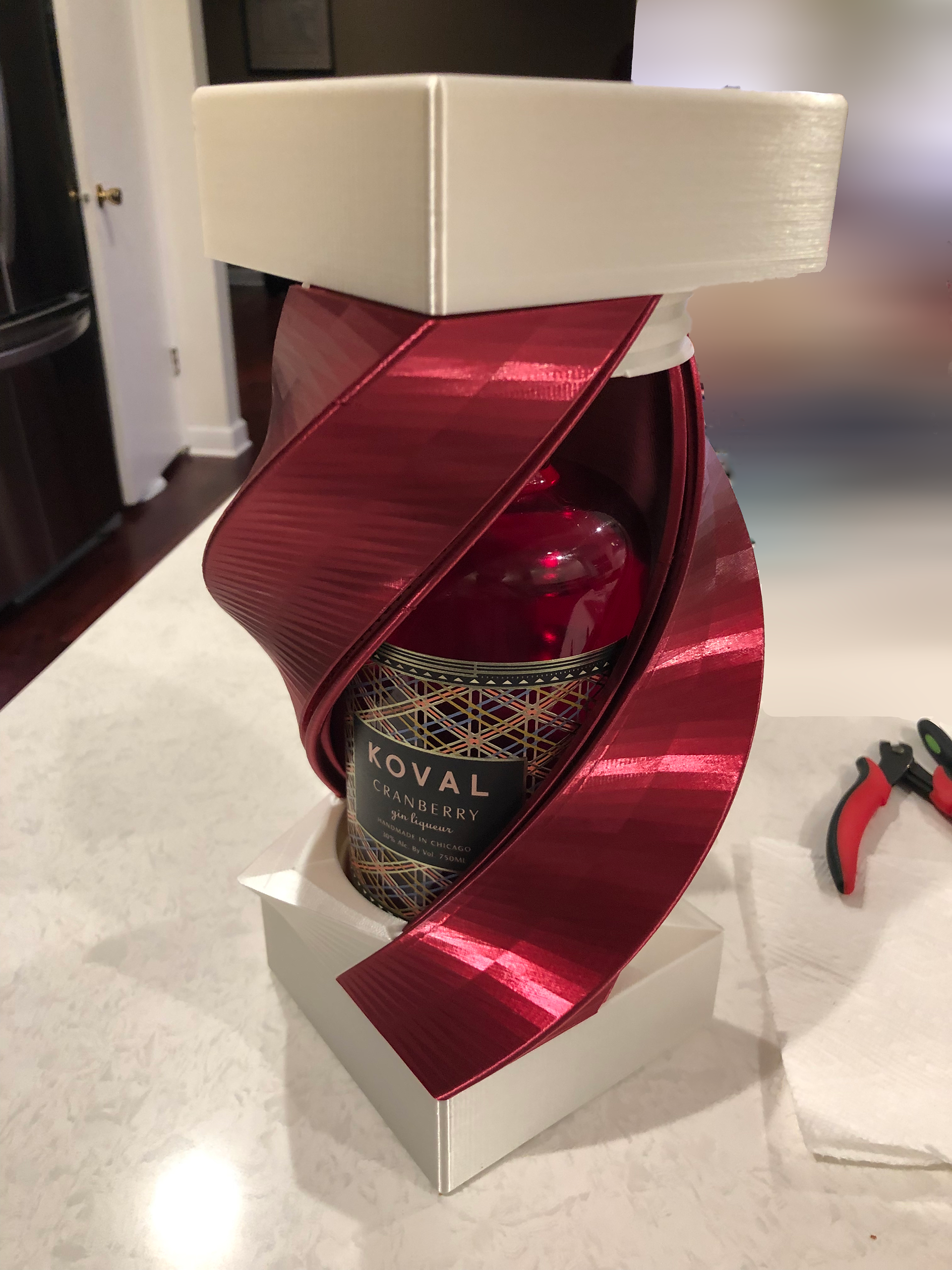 Custom made to fit a local distillery's finest cranberry gin