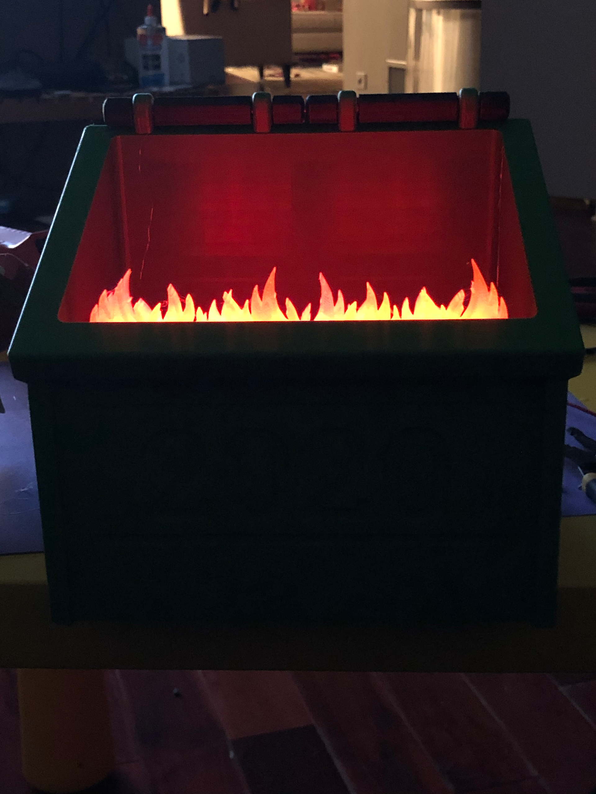Custom lit when opened, with spring-loaded flames