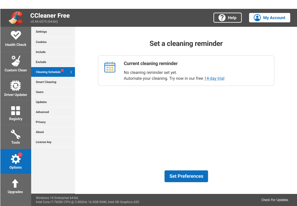 Image of Cleaning Reminders homepage