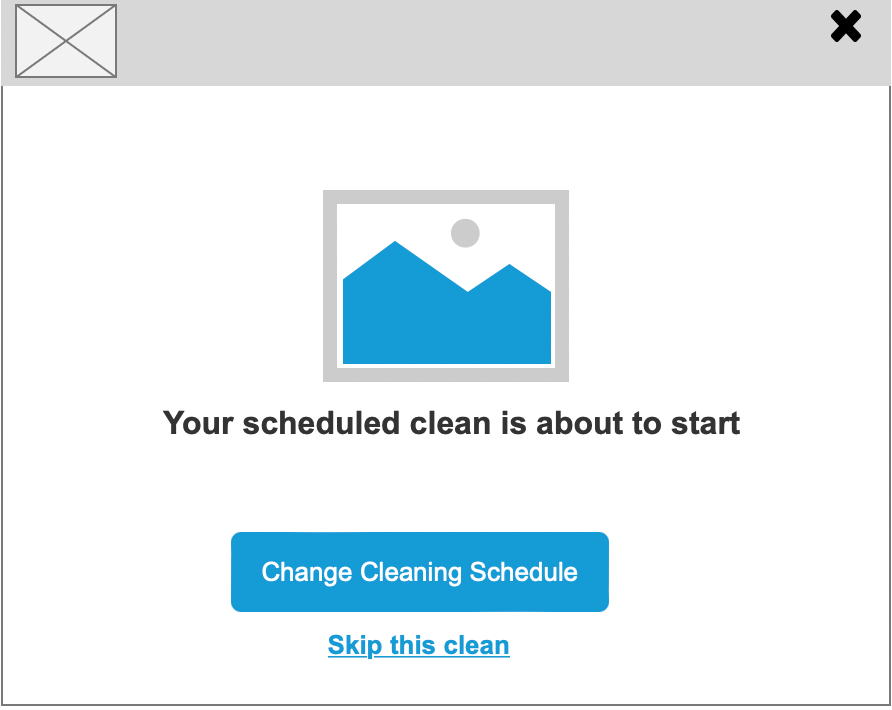 Image of Your Scheduled clean is about to start notification