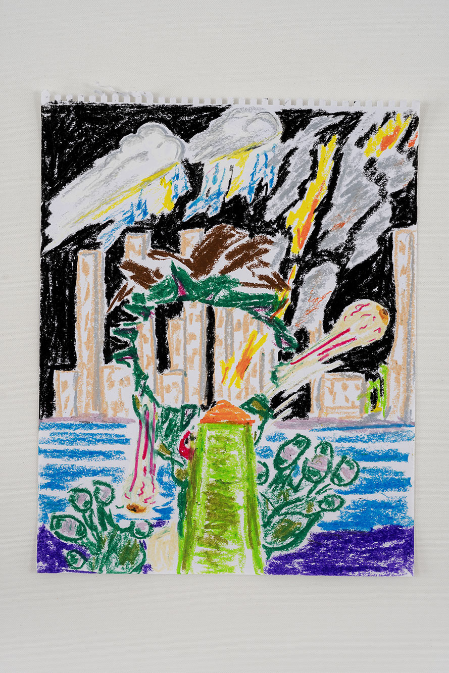 Nr. 45, oil stick on paper, 35 x 28 cm, 2023