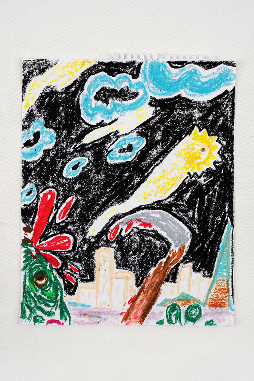 Nr. 52, oil stick on paper, 35 x 28 cm, 2023