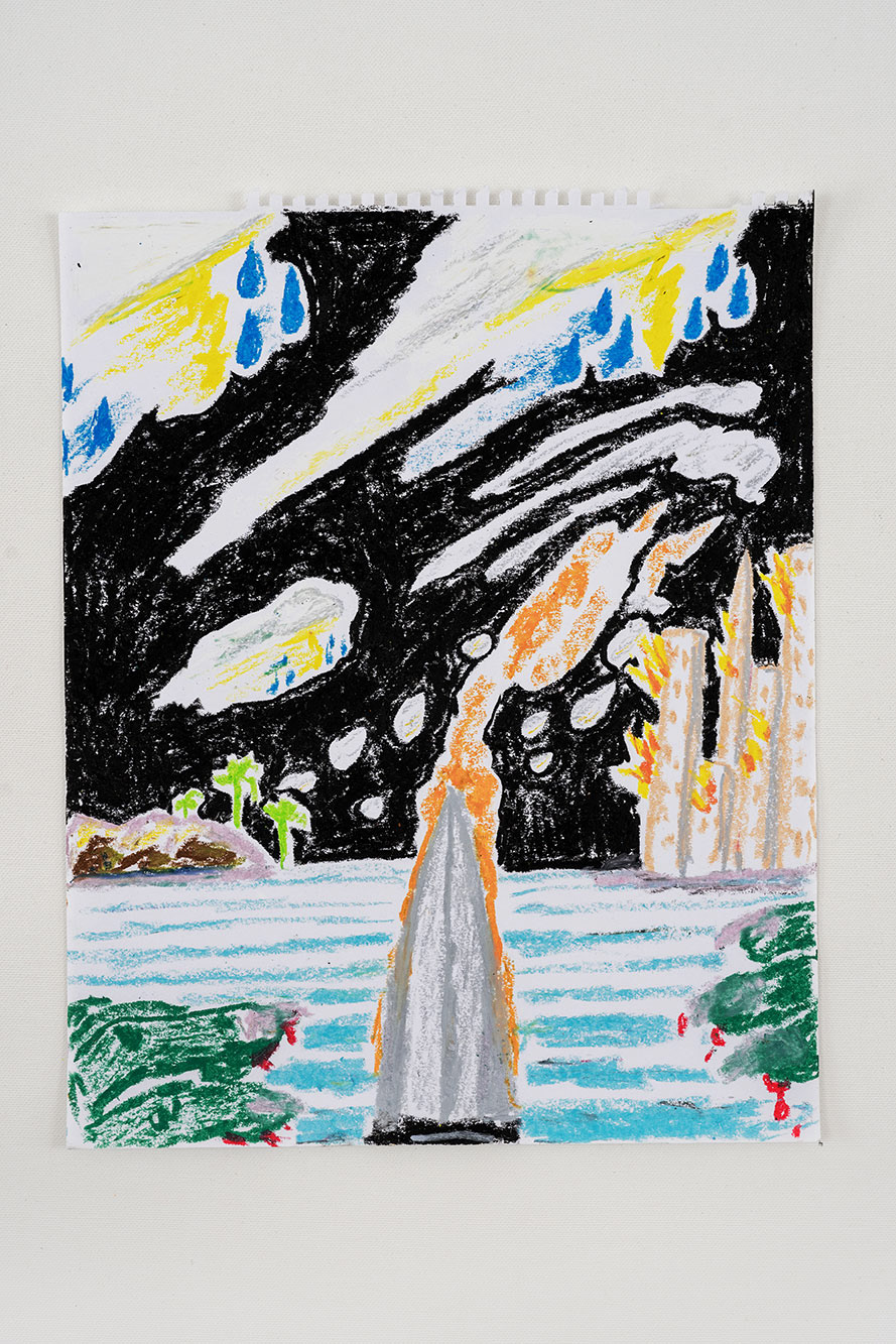 Nr. 40, oil stick on paper, 35 x 28 cm, 2023