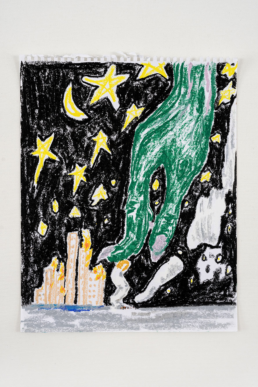 Nr. 41, oil stick on paper, 35 x 28 cm, 2023