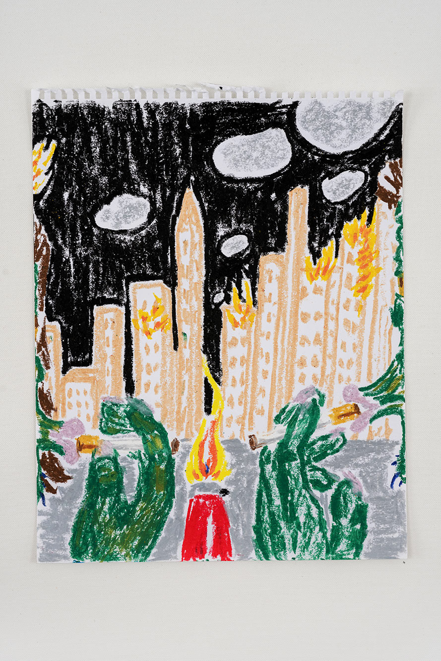 Nr. 38, oil stick on paper, 35 x 28 cm, 2023