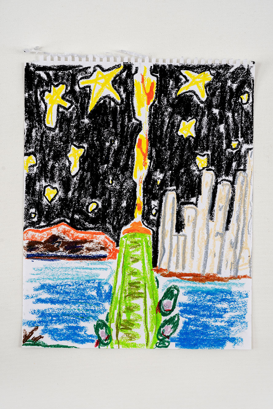 Nr. 51, oil stick on paper, 35 x 28 cm, 2023
