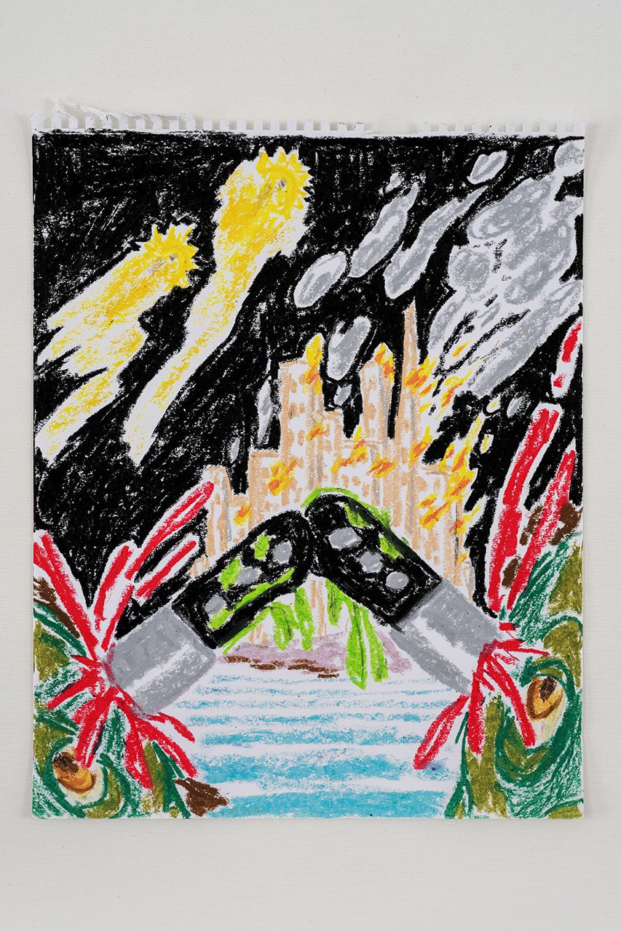 Nr. 43, oil stick on paper, 35 x 28 cm, 2023