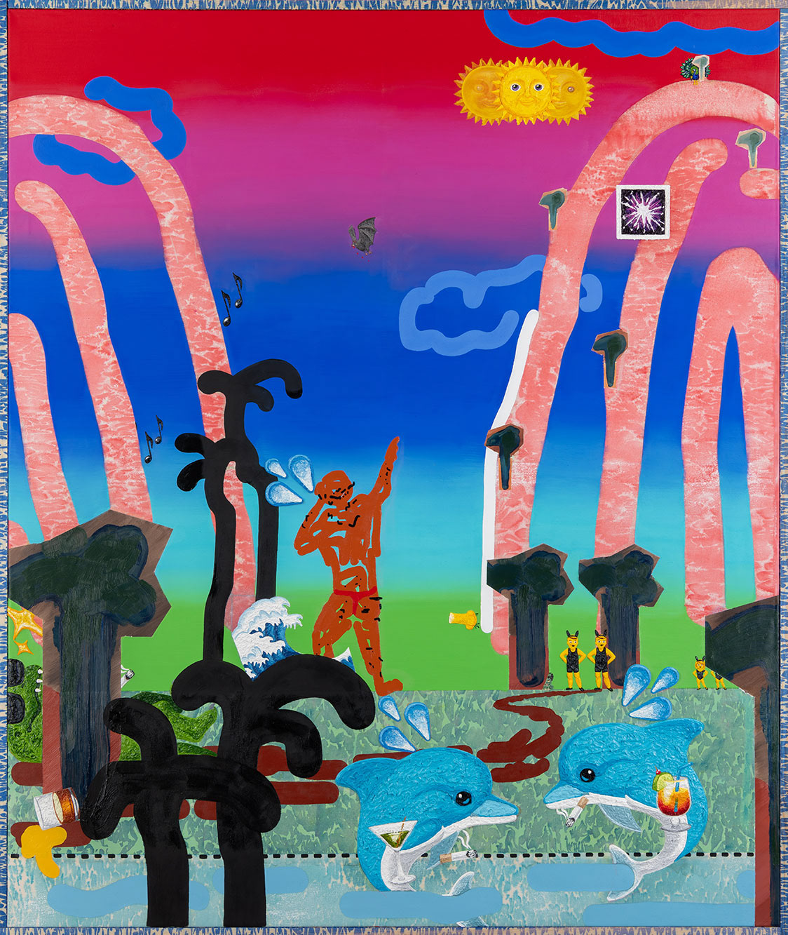 "#👯👯‍♀️💦 (#Ecstasy)", oil on canvas, 2020