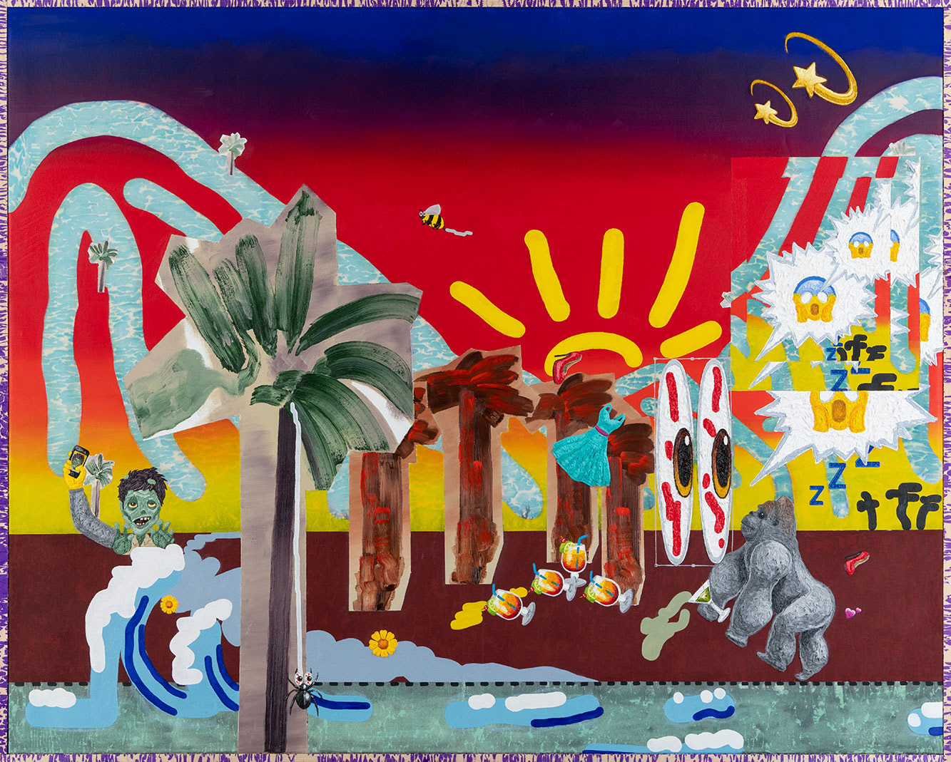 "#😱 (#WokeUpLikeThis)", oil on canvas, 160 x 200 cm, 2020