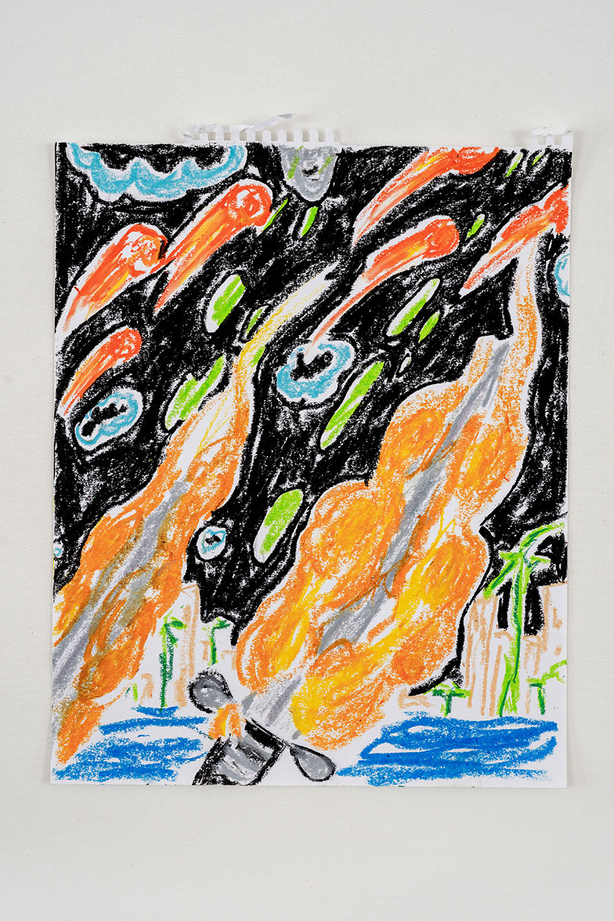 Nr. 46, oil stick on paper, 35 x 28 cm, 2023